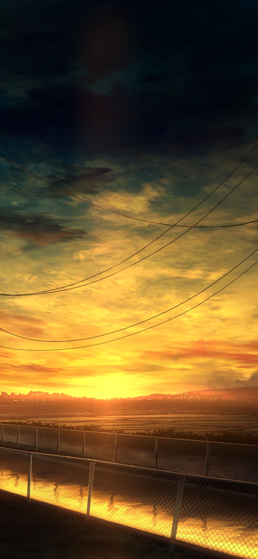 Скачать картинку Аниме, Небо, Закат Солнца в телефон бесплатно.