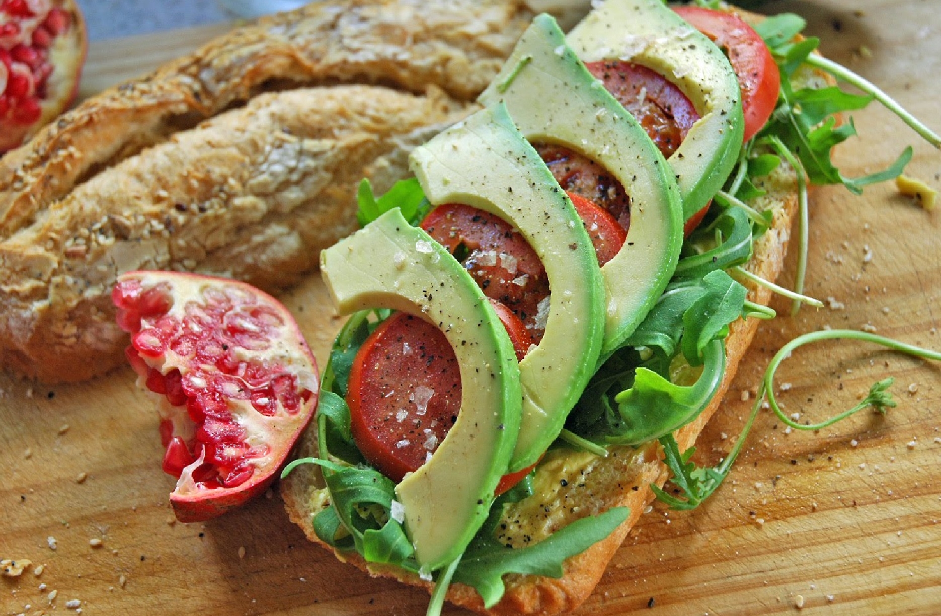 meat, food, vegetables, avocado, sandwich HD wallpaper