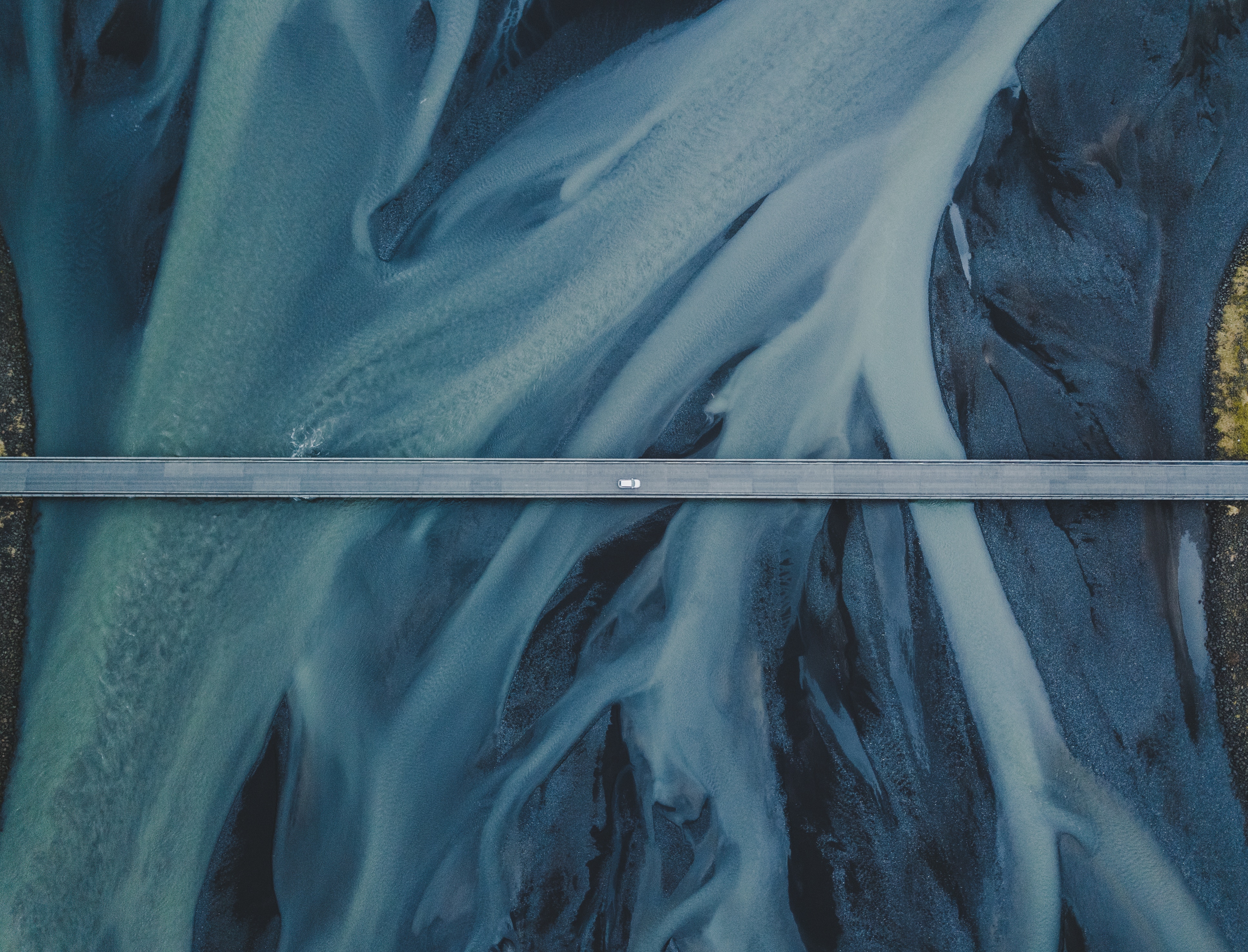 77965 скачать картинку лед, природа, река, вид сверху, мост, исландия - обои и заставки бесплатно