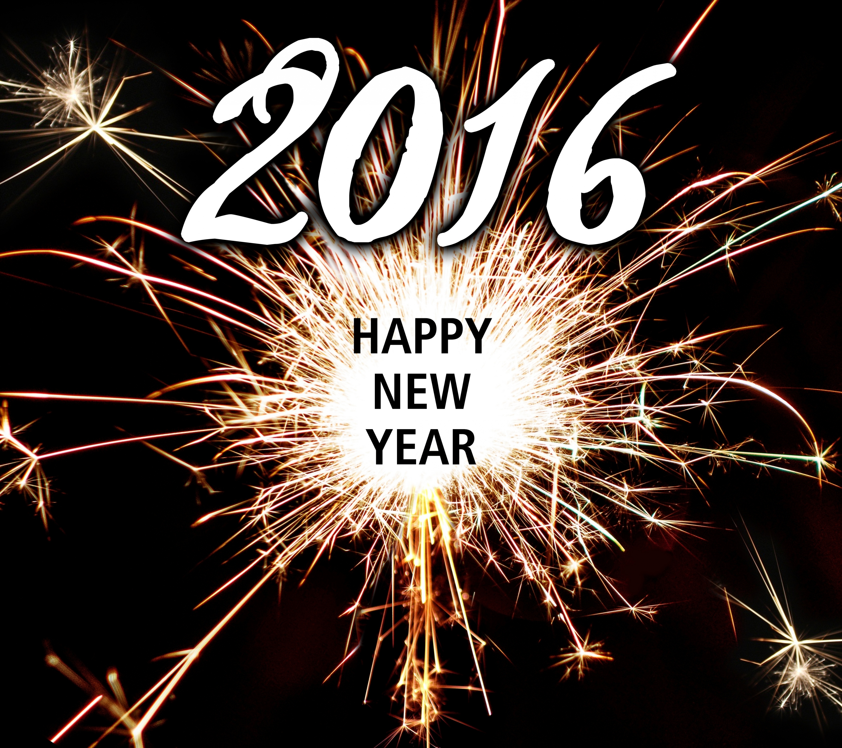 無料モバイル壁紙新年, 花火, ホリデー, 2016年新年をダウンロードします。