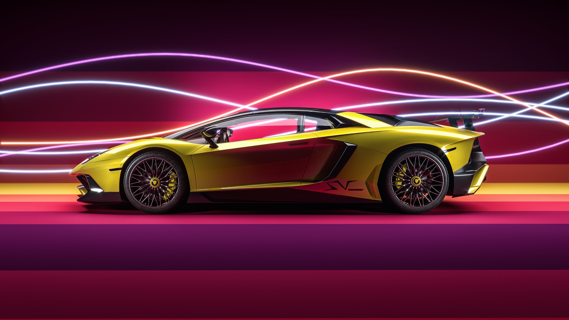 Free download wallpaper Lamborghini, Car, Supercar, Vehicles, Yellow Car, Lamborghini Aventador Sv on your PC desktop
