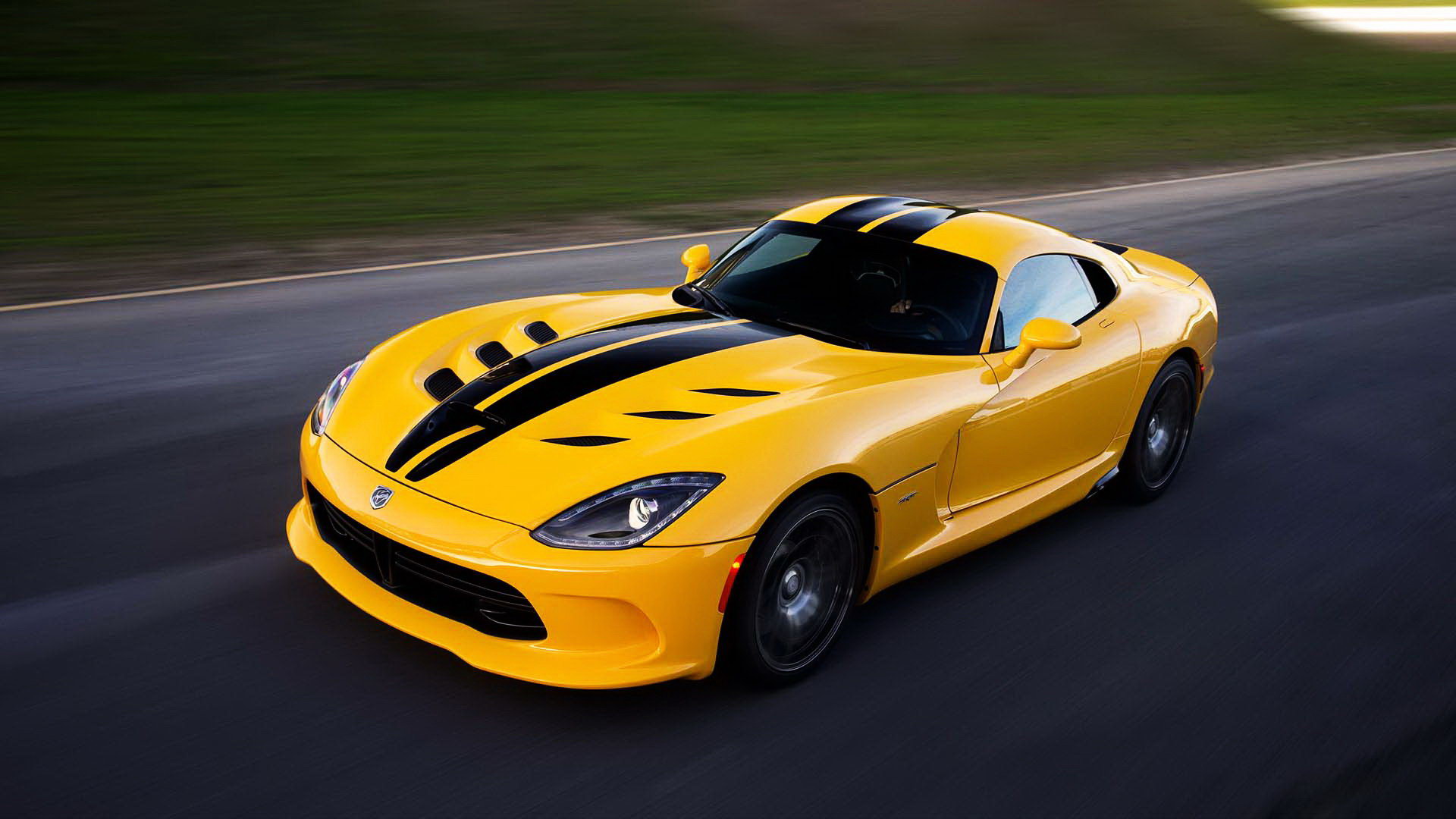 Download mobile wallpaper Dodge Viper, Vehicles, Yellow Car for free.