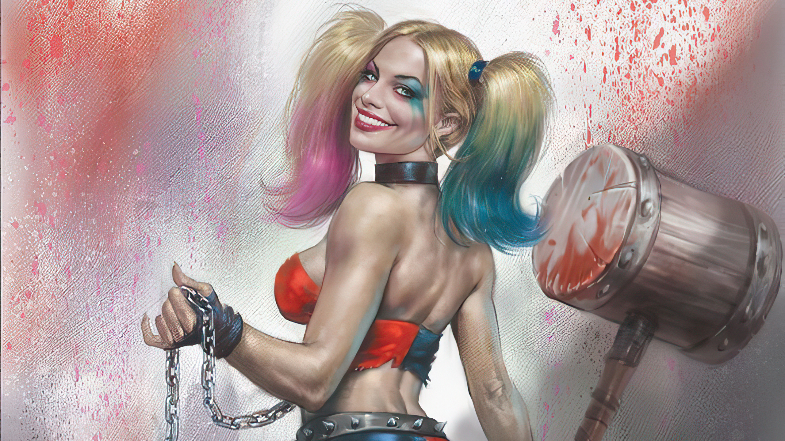 Download mobile wallpaper Smile, Blonde, Blue Eyes, Comics, Harley Quinn, Dc Comics, Twintails for free.