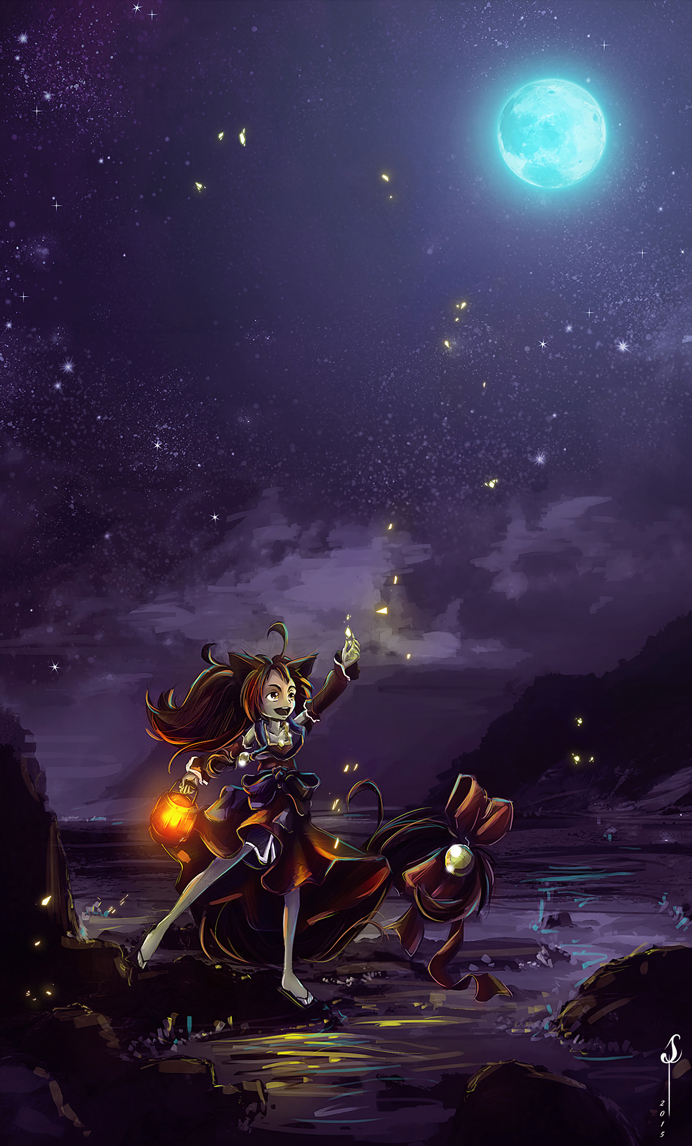 witch, magic, art, night wallpaper for mobile