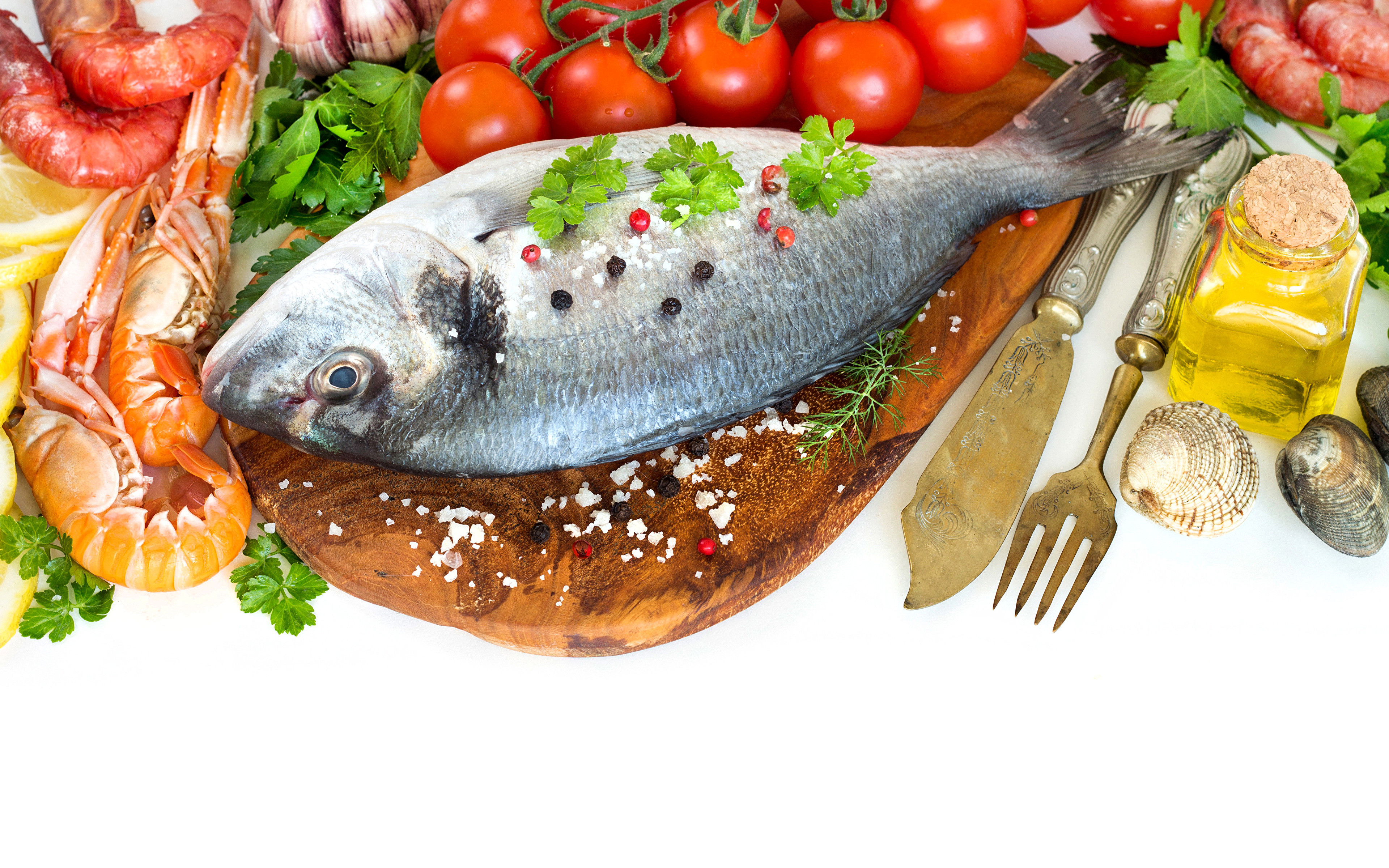Handy-Wallpaper Fisch, Tomate, Meeresfrüchte, Nahrungsmittel, Stillleben kostenlos herunterladen.