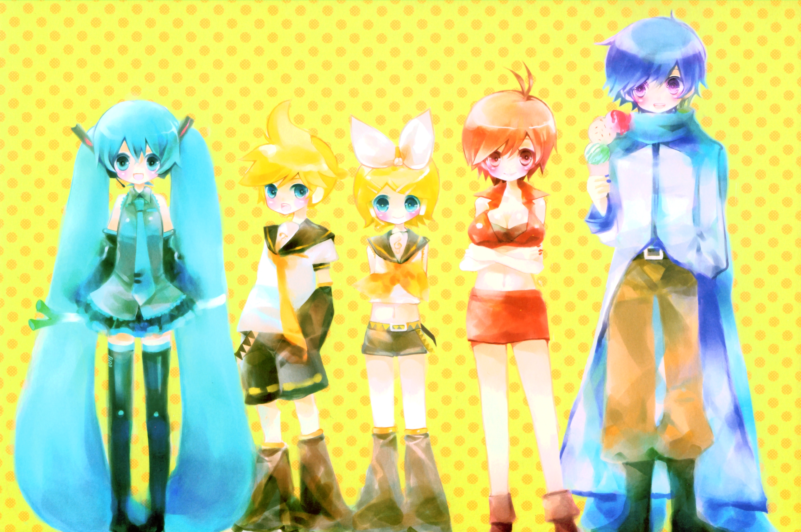 Téléchargez gratuitement l'image Vocaloïde, Animé, Hatsune Miku, Rin Kagamine, Kaito (Vocaloid), Len Kagamine, Meiko (Vocaloid) sur le bureau de votre PC