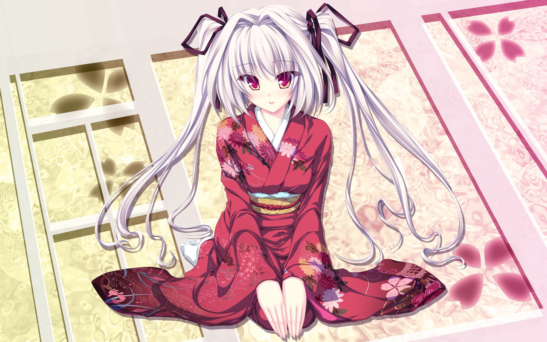 131339 descargar imagen anime, niña, muchacha, bonita, kimono, quimono, pose: fondos de pantalla y protectores de pantalla gratis