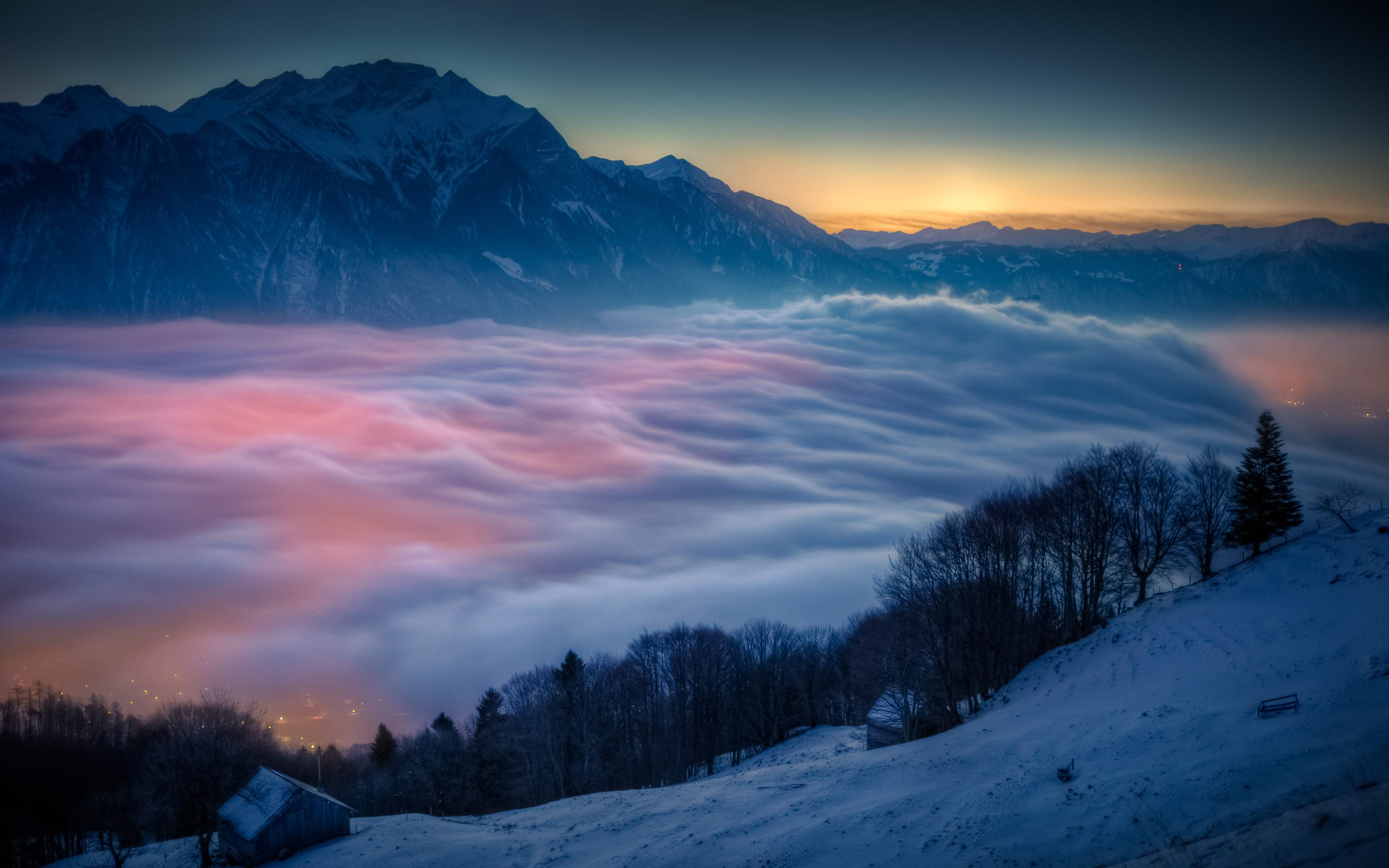 Free download wallpaper Landscape, Mountain, Fog, Earth on your PC desktop