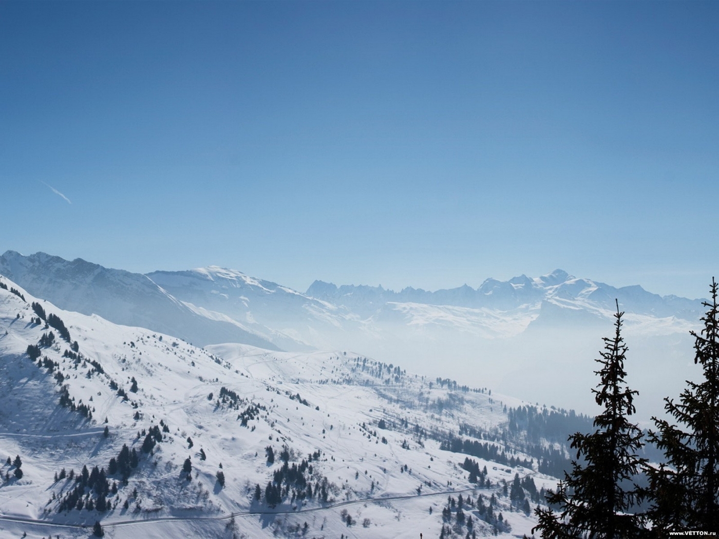 Скачать обои бесплатно Снег, Горы, Пейзаж картинка на рабочий стол ПК