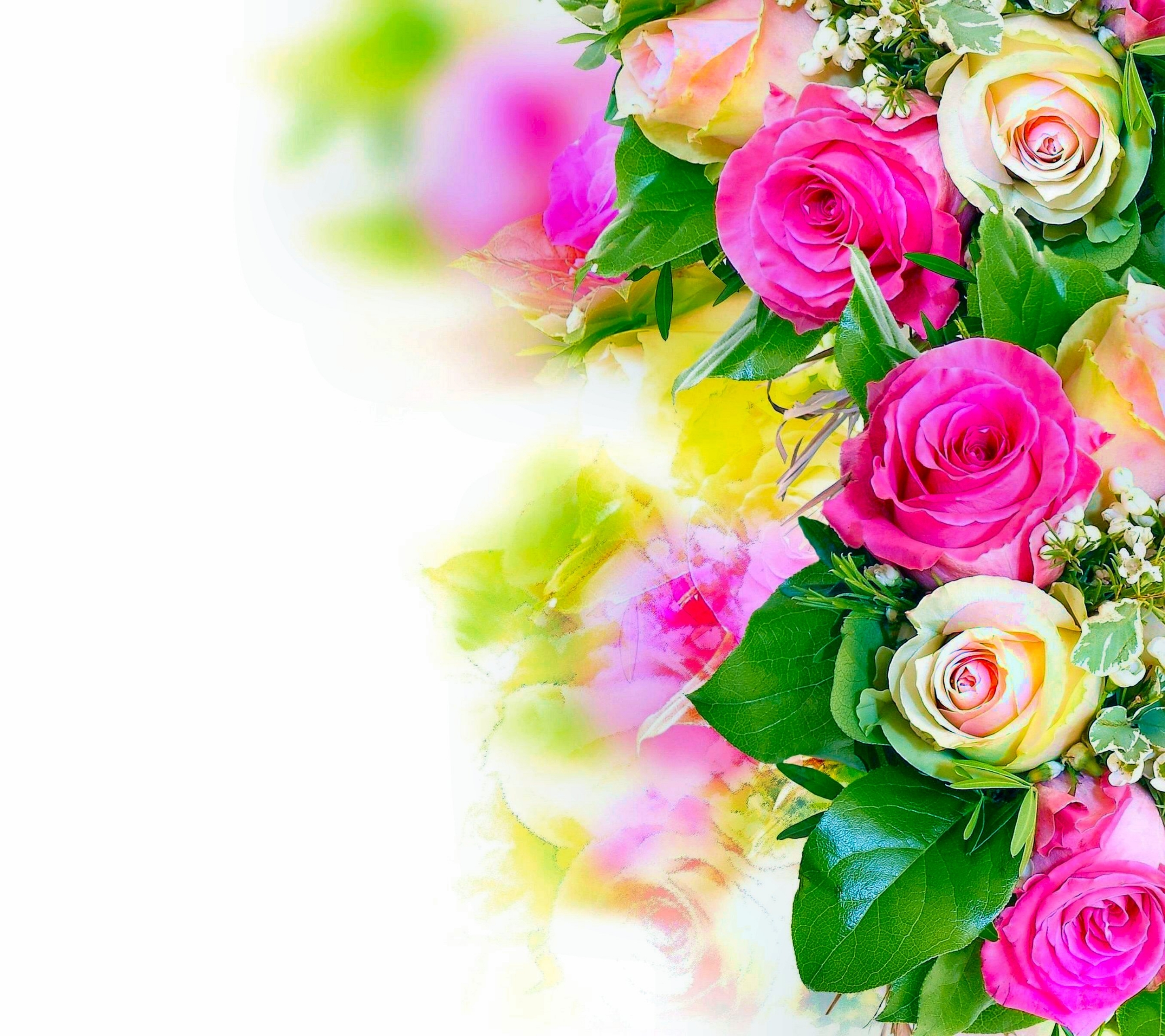 Download mobile wallpaper Flowers, Flower, Rose, Bouquet, Earth, Pastel, White Rose, Pink Rose for free.