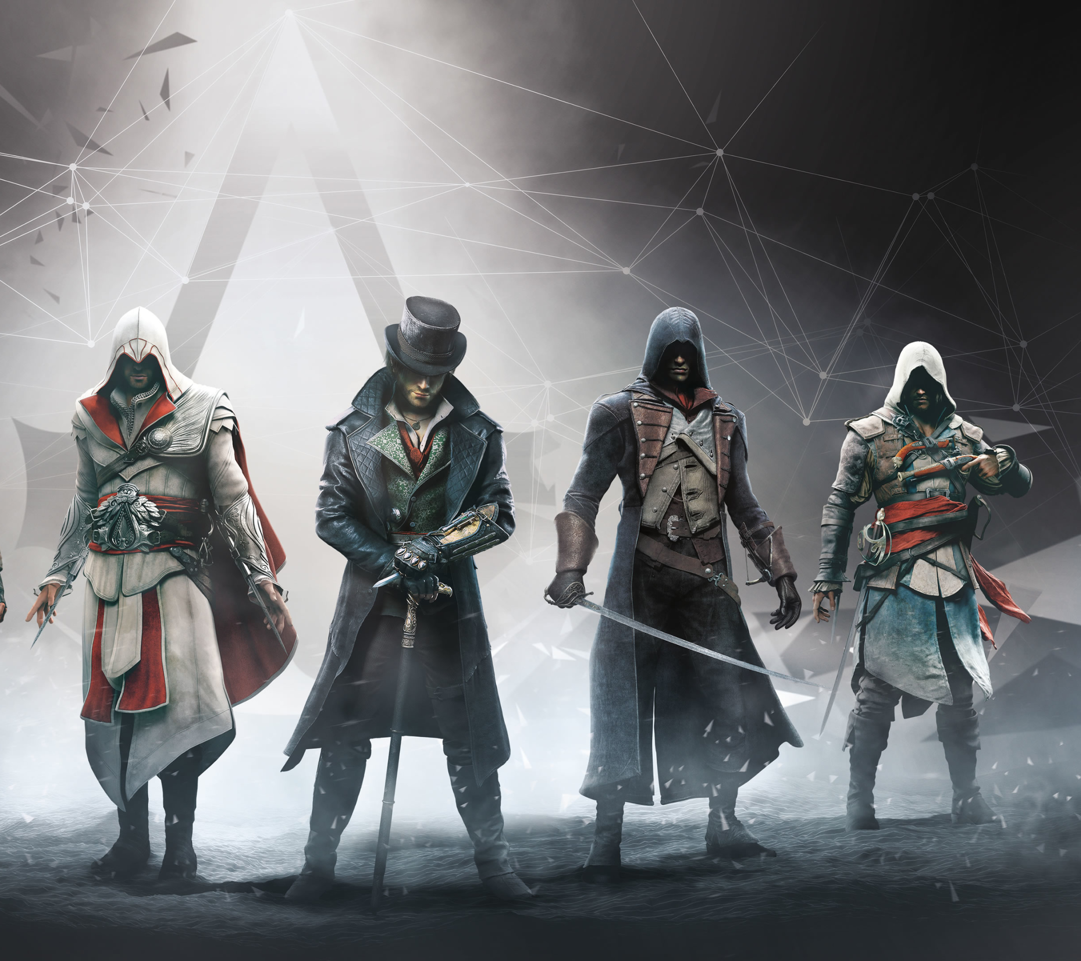 Download mobile wallpaper Assassin's Creed, Video Game, Altair (Assassin's Creed), Ezio (Assassin's Creed), Connor (Assassin's Creed), Edward Kenway, Jacob Frye for free.