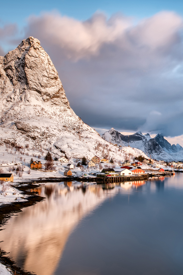 Download mobile wallpaper Mountain, Village, Norway, Photography, Lofoten for free.