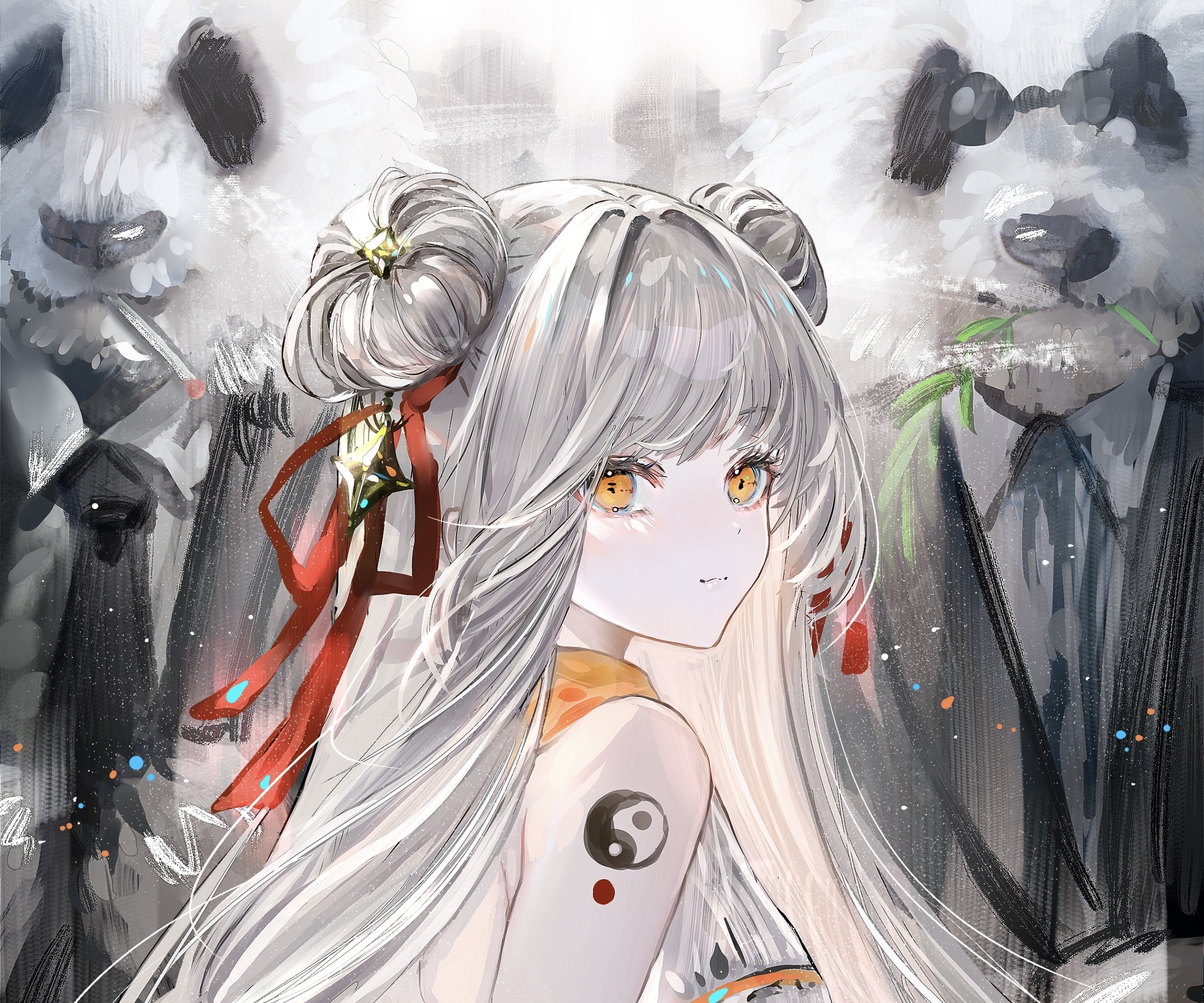Download mobile wallpaper Anime, Girl, Grey Hair for free.