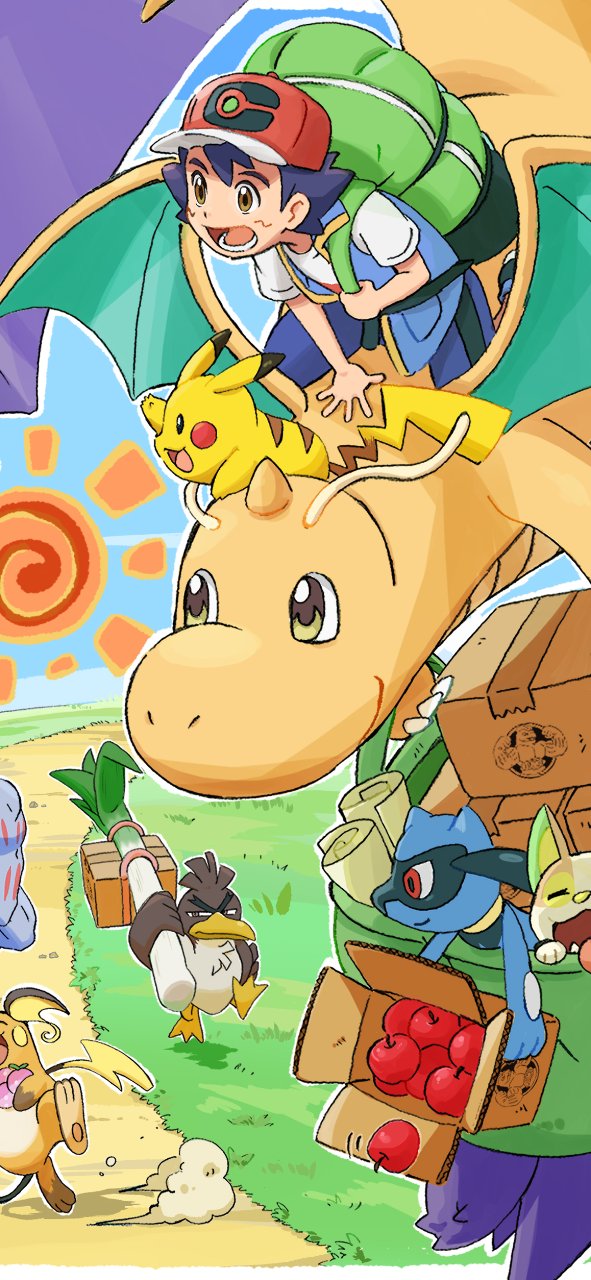 Download mobile wallpaper Anime, Pokémon, Pikachu, Dragonite (Pokémon), Ash Ketchum for free.