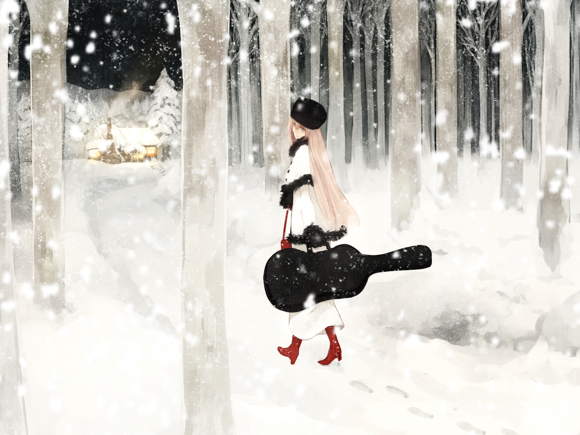 Laden Sie das Schnee, Vocaloid, Animes, Lukas Megurin-Bild kostenlos auf Ihren PC-Desktop herunter