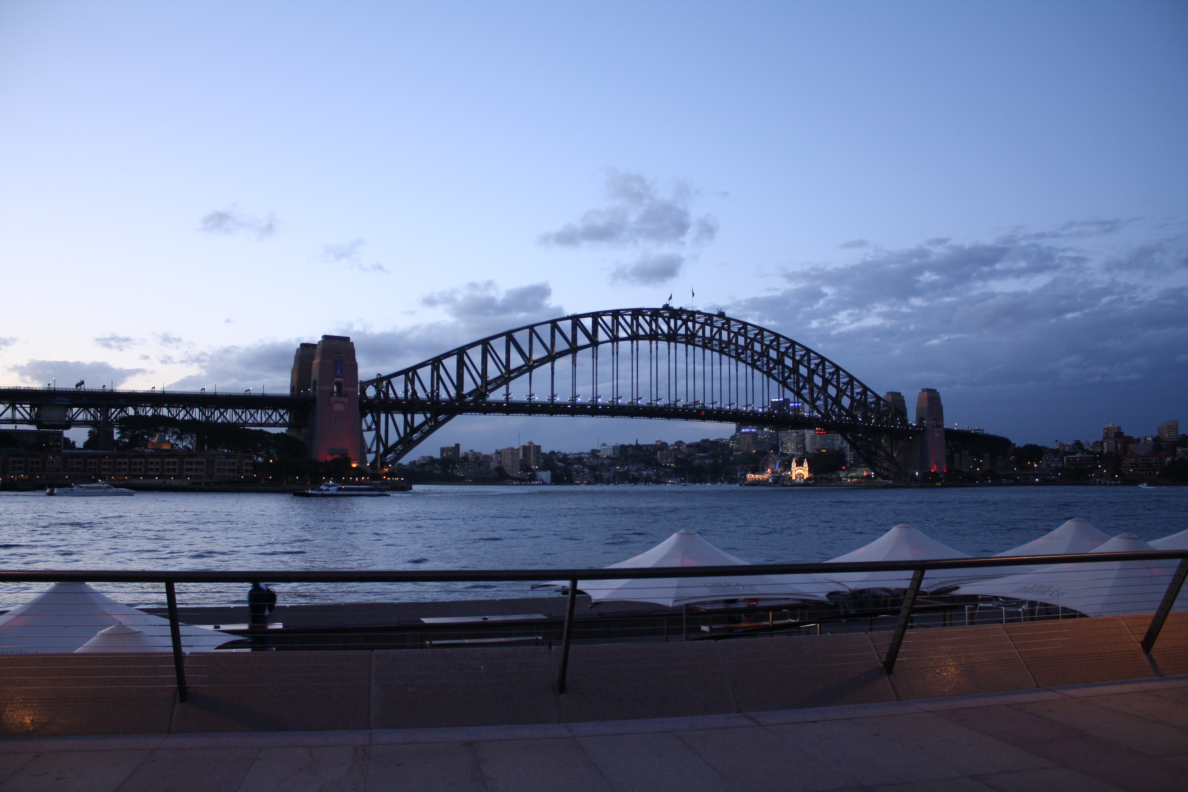 Download mobile wallpaper Bridges, Twilight, Dusk, Australia, Man Made, Sydney Harbour Bridge, Sydney Harbour for free.