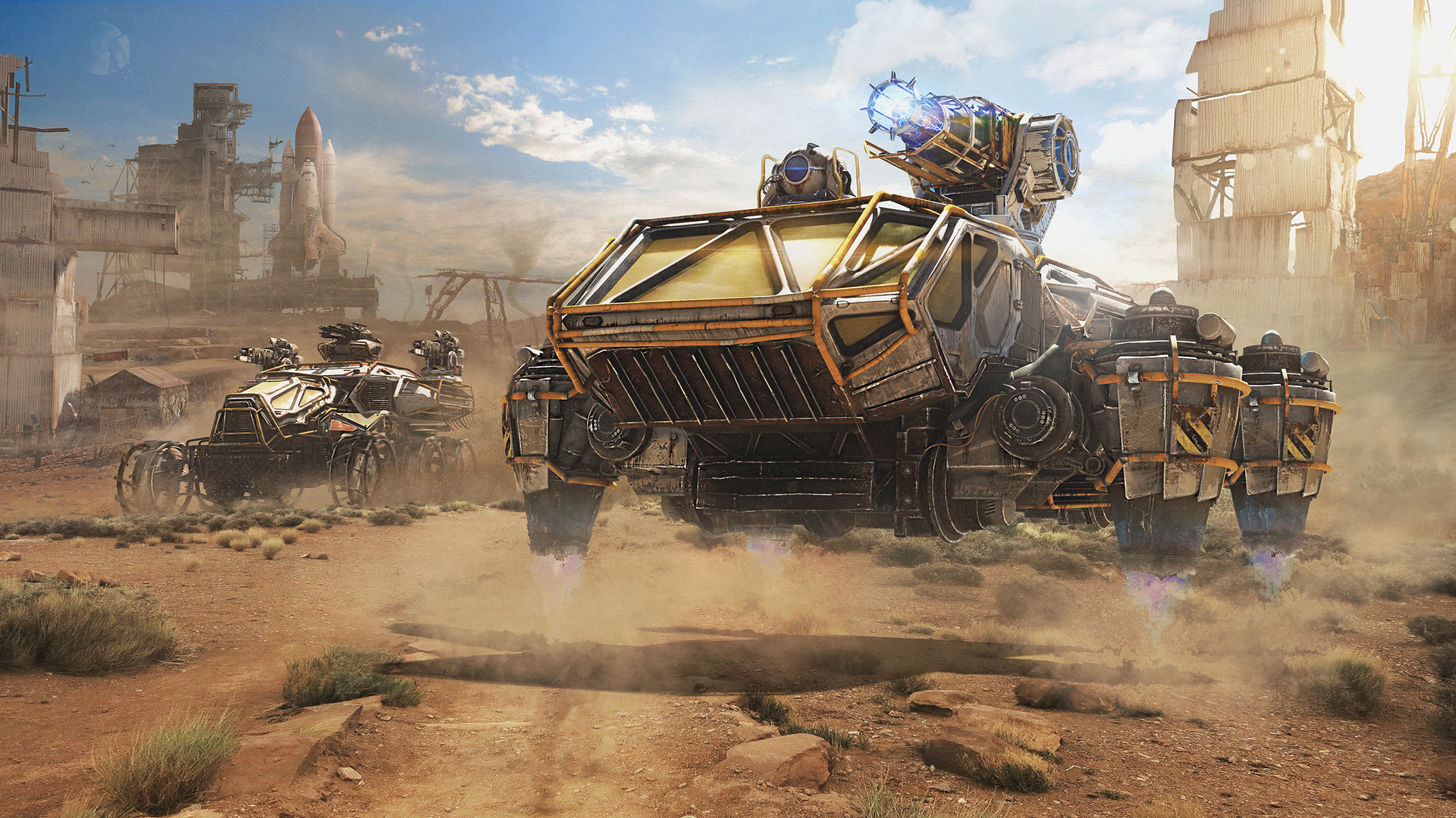 video game, crossout, crossout (video game), desert, post apocalyptic, space shuttle, vehicle