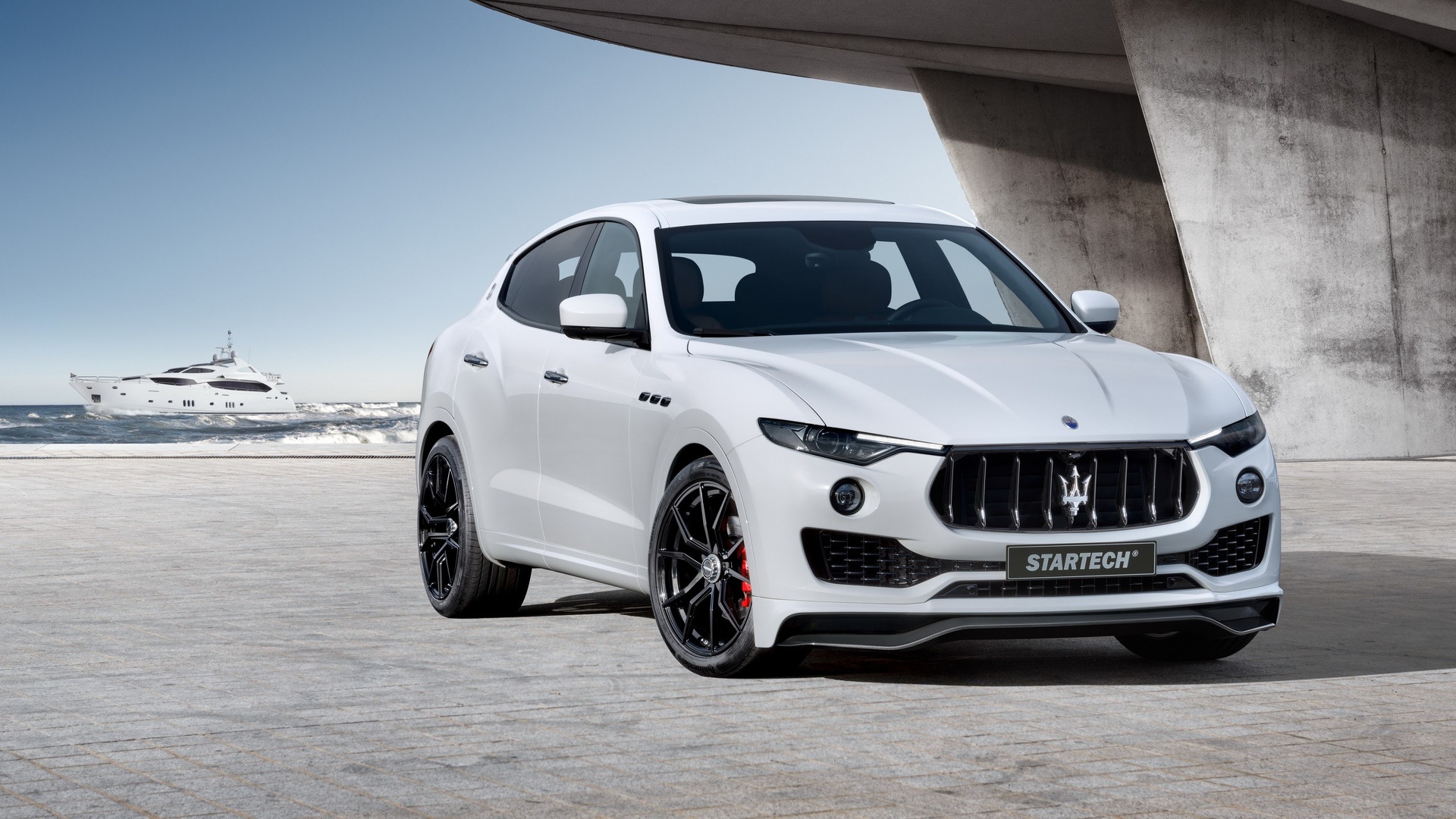 Laden Sie das Maserati, Autos, Geländewagen, Maserati Levante, Fahrzeuge, Weißes Auto-Bild kostenlos auf Ihren PC-Desktop herunter