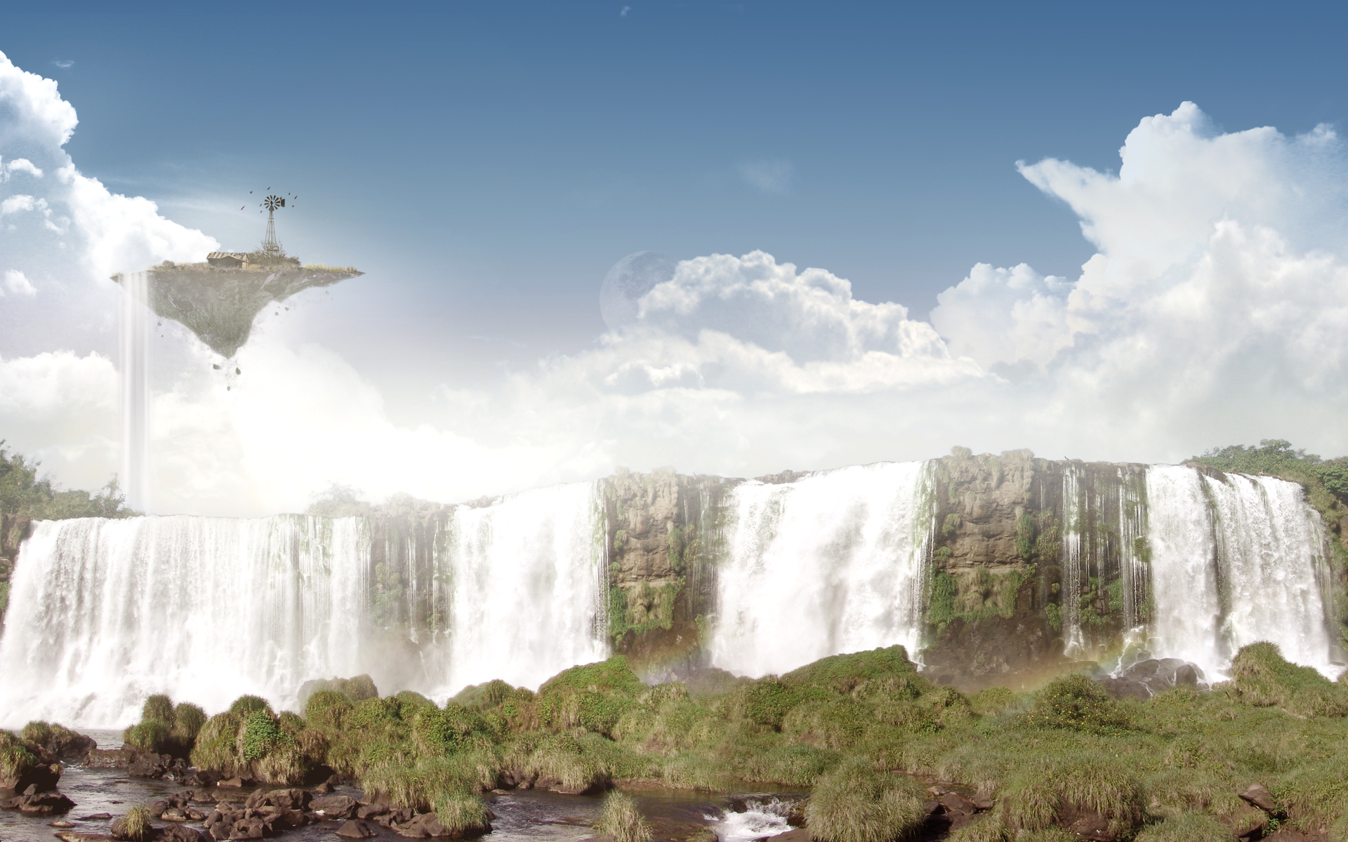 Download mobile wallpaper Fantasy, Waterfall, Artistic for free.