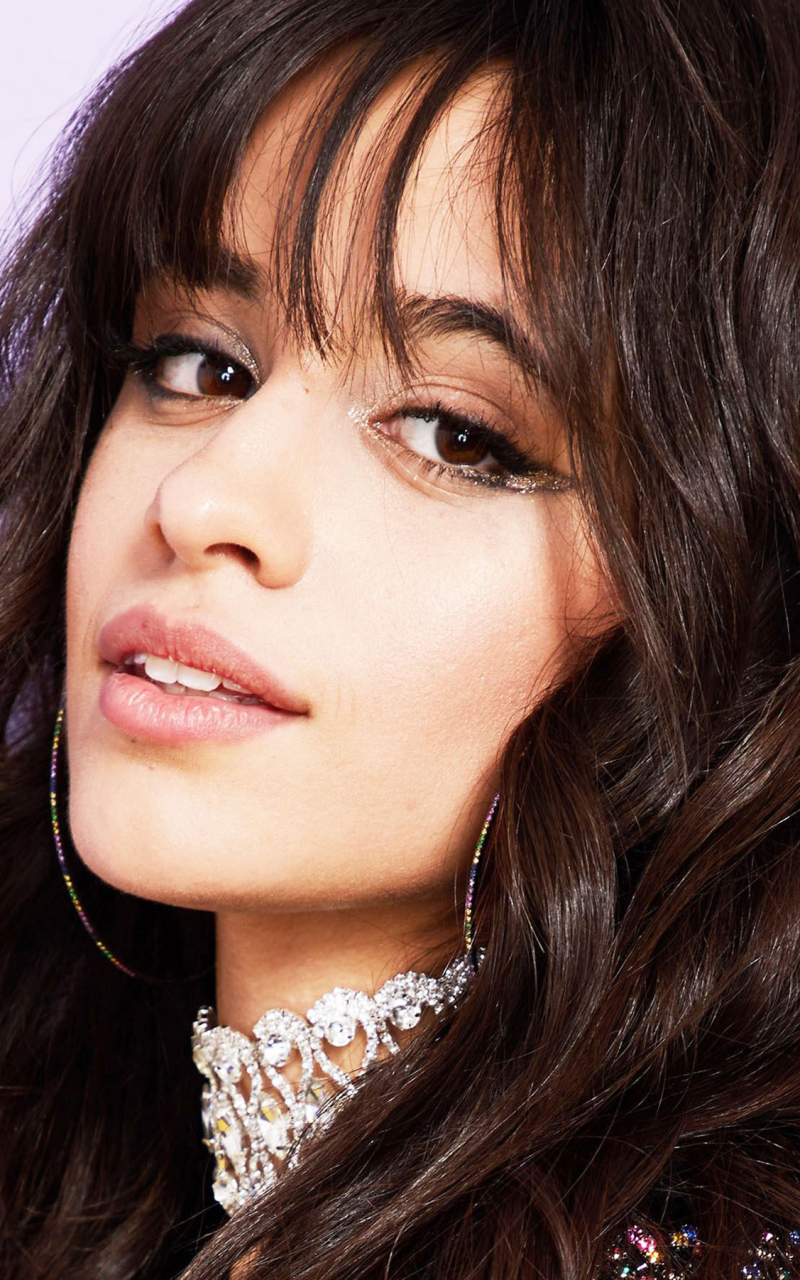 Download mobile wallpaper Music, Singer, Face, Brunette, Brown Eyes, Latina, Camila Cabello for free.