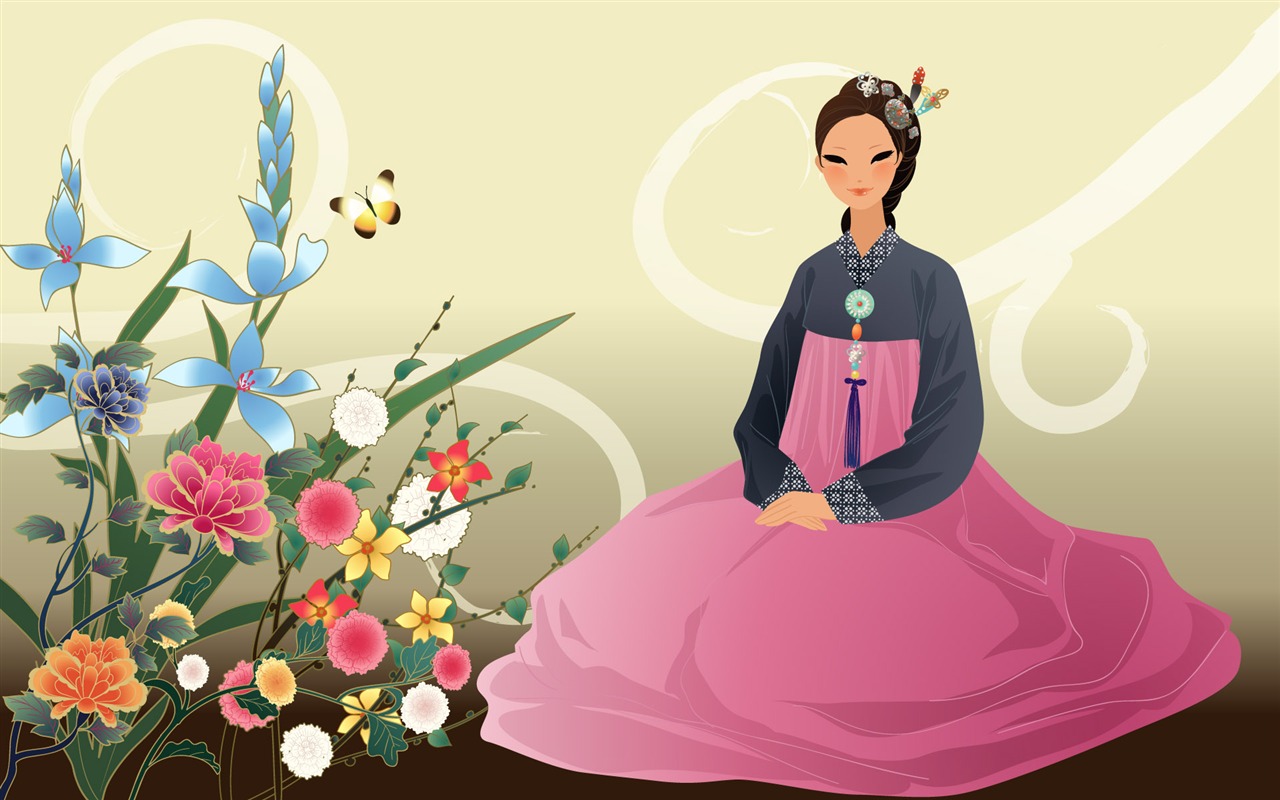 1481315 baixar papel de parede mulheres, coréia, traje tradicional, artístico - protetores de tela e imagens gratuitamente