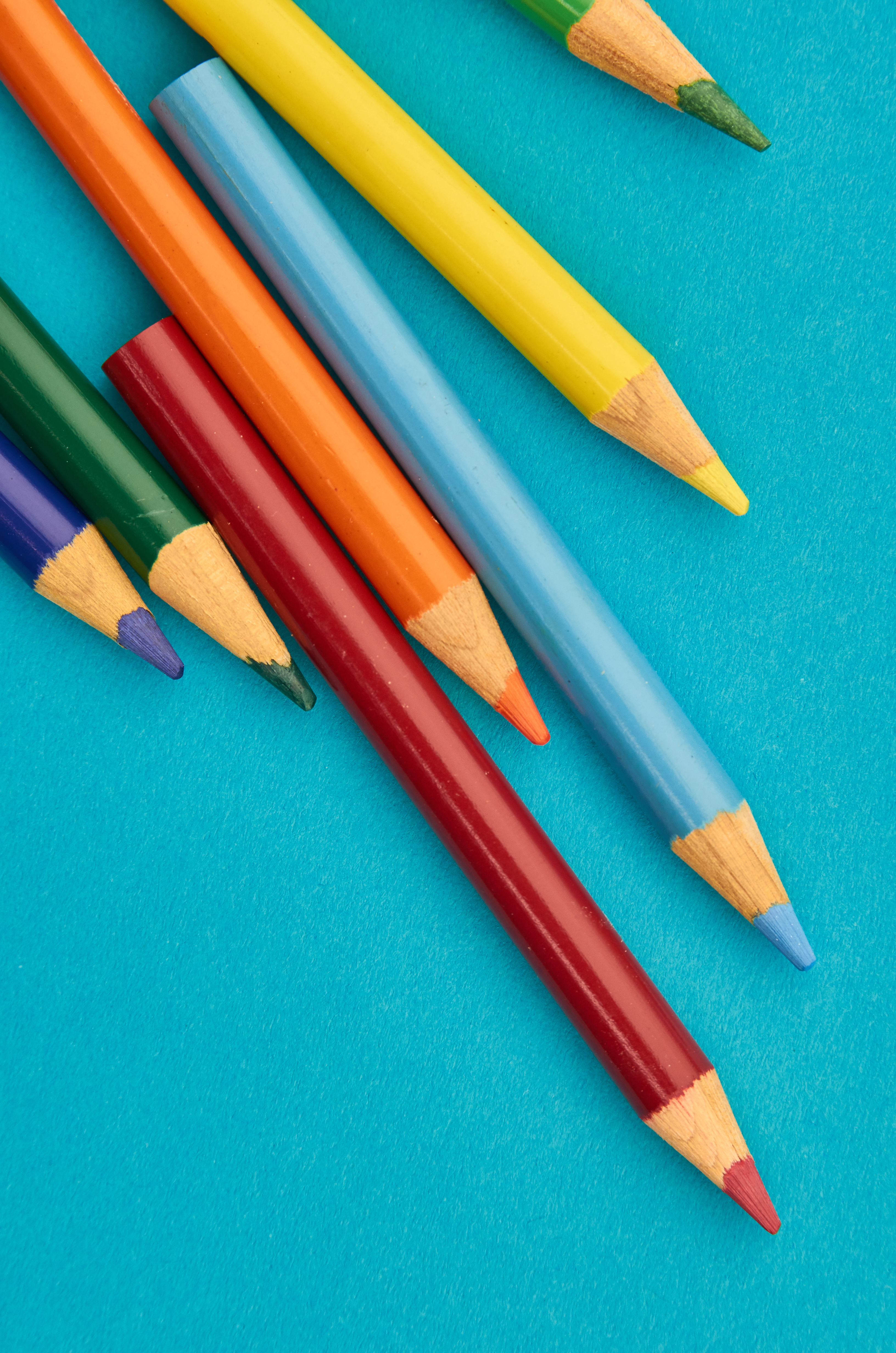 multicolored, motley, pencils, macro, miscellanea, miscellaneous, wood, wooden