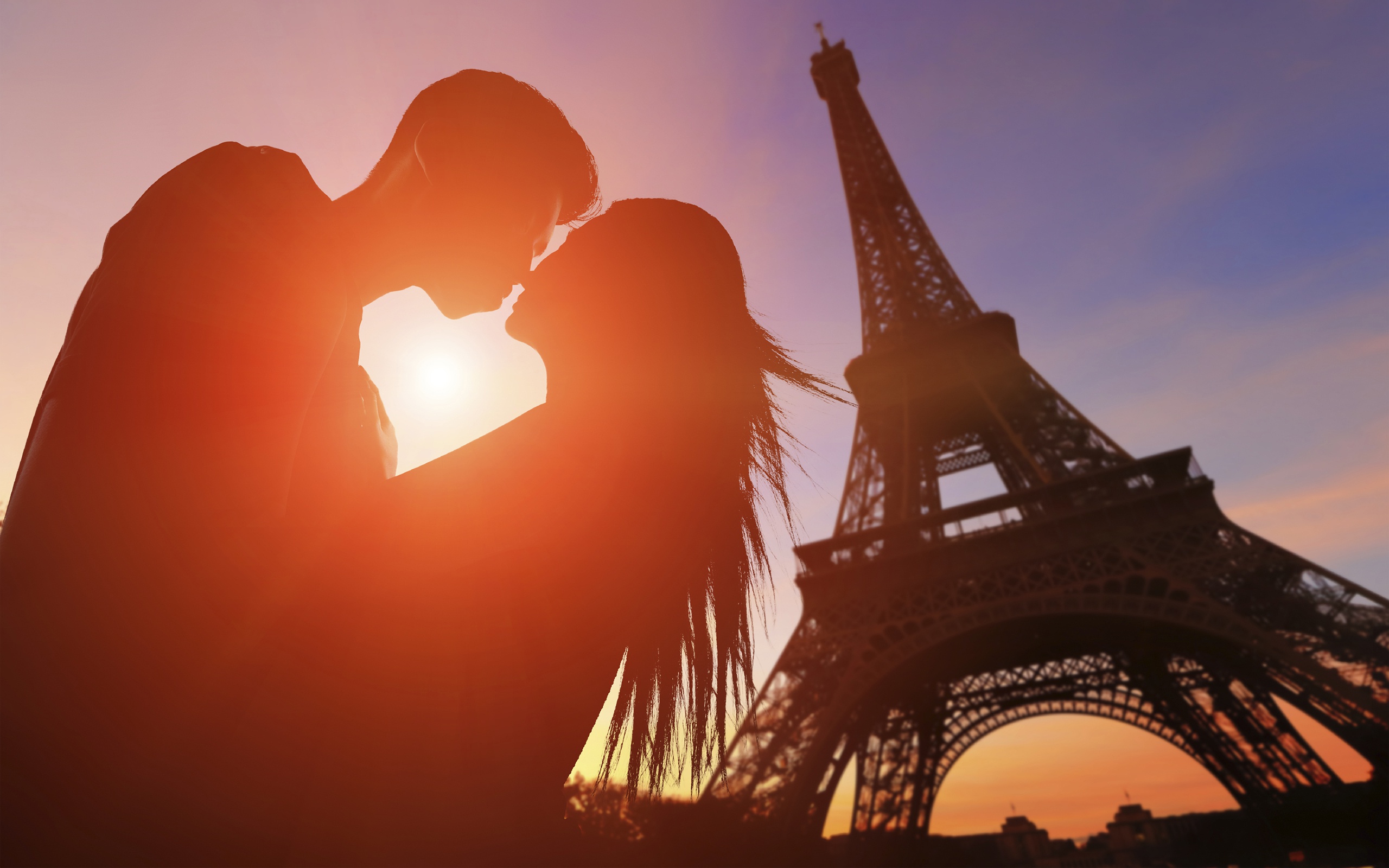 Baixar papel de parede para celular de Amor, Torre Eiffel, Silhueta, Casal, Fotografia gratuito.