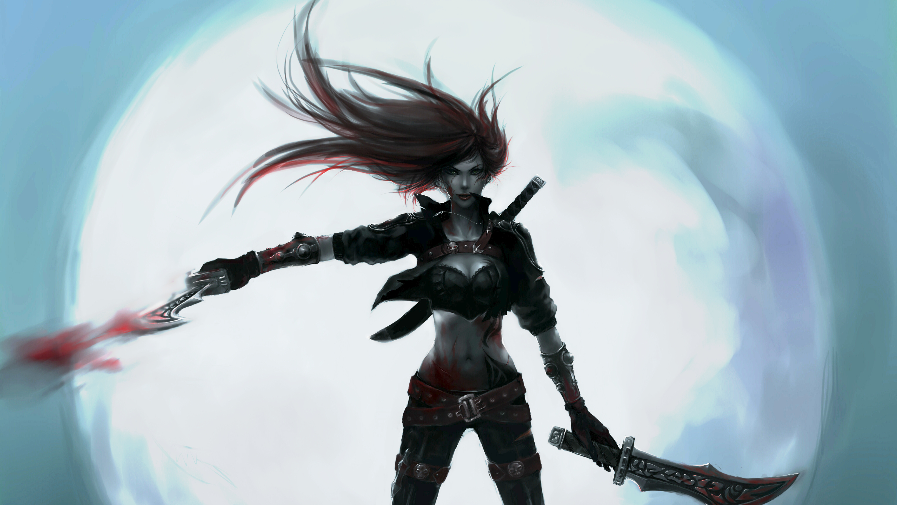 Download mobile wallpaper Moon, League Of Legends, Video Game, Katarina (League Of Legends) for free.
