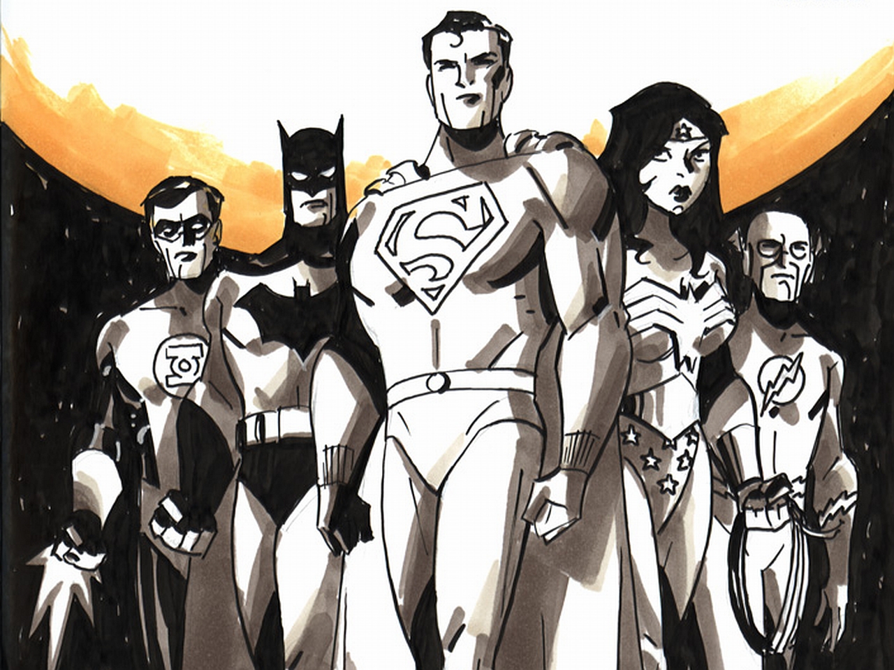 Скачать обои бесплатно Вспышка, Комиксы, Бэтмен, Комиксы Dc, Супермен, Зеленый Фонарь, Лига Справедливости, Удивительная Женщина картинка на рабочий стол ПК