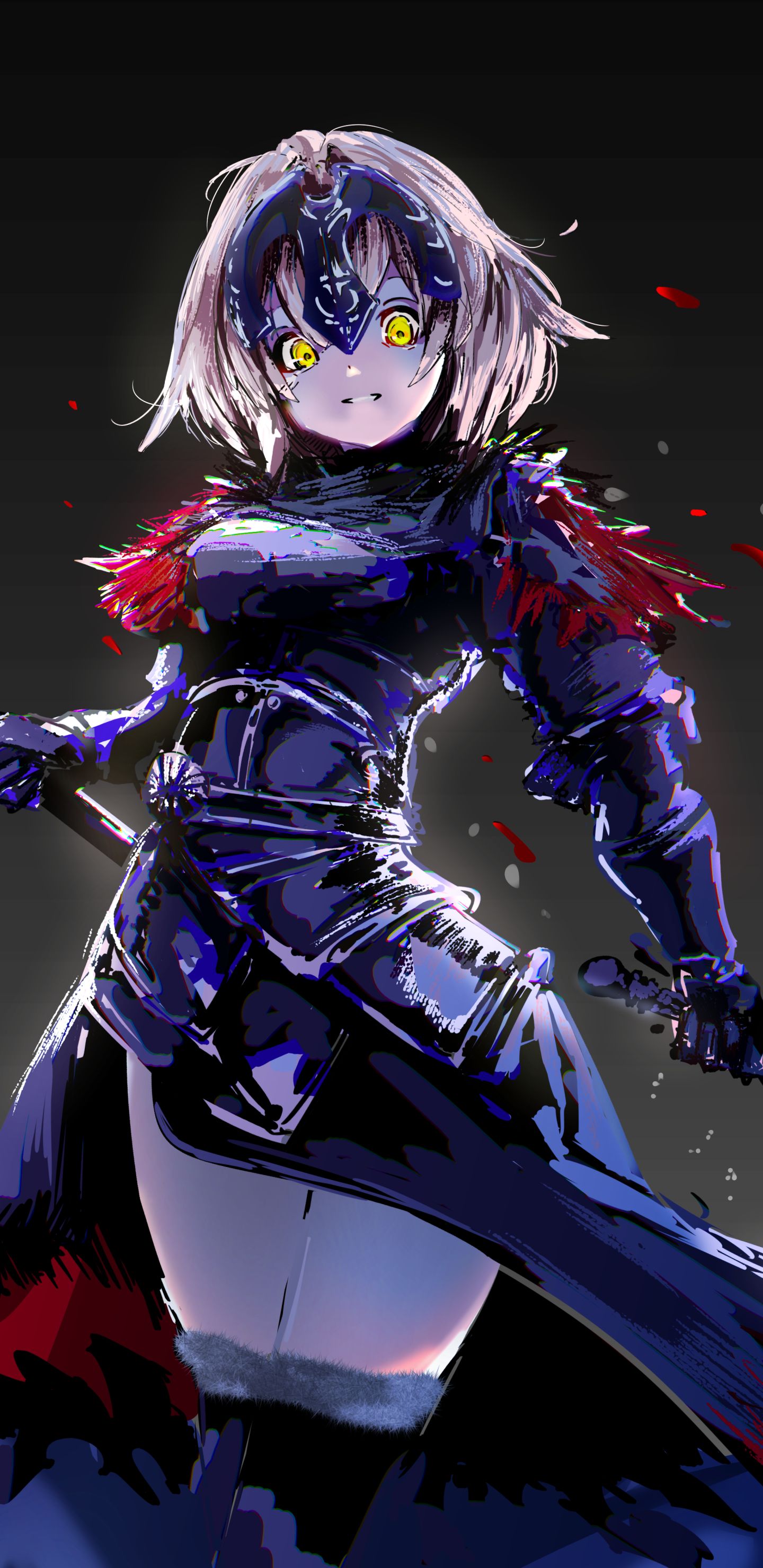 Free download wallpaper Anime, Weapon, Armor, Yellow Eyes, Sword, Short Hair, White Hair, Fate/grand Order, Lance, Jeanne D'arc Alter, Avenger (Fate/grand Order), Fate Series on your PC desktop