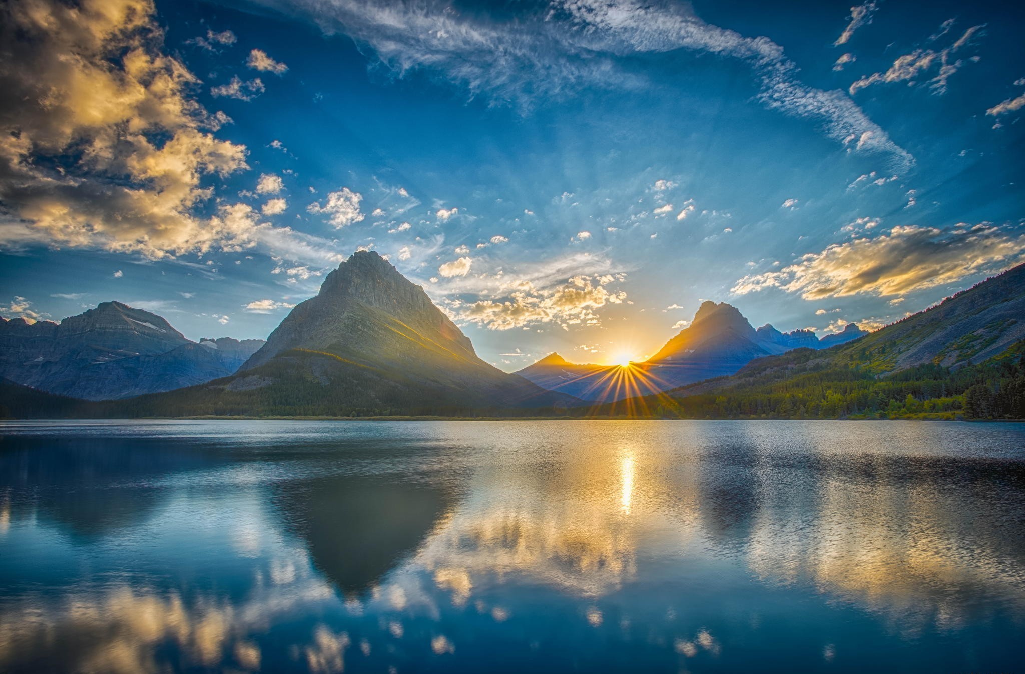 Free download wallpaper Mountain, Lake, Sunrise, Earth on your PC desktop