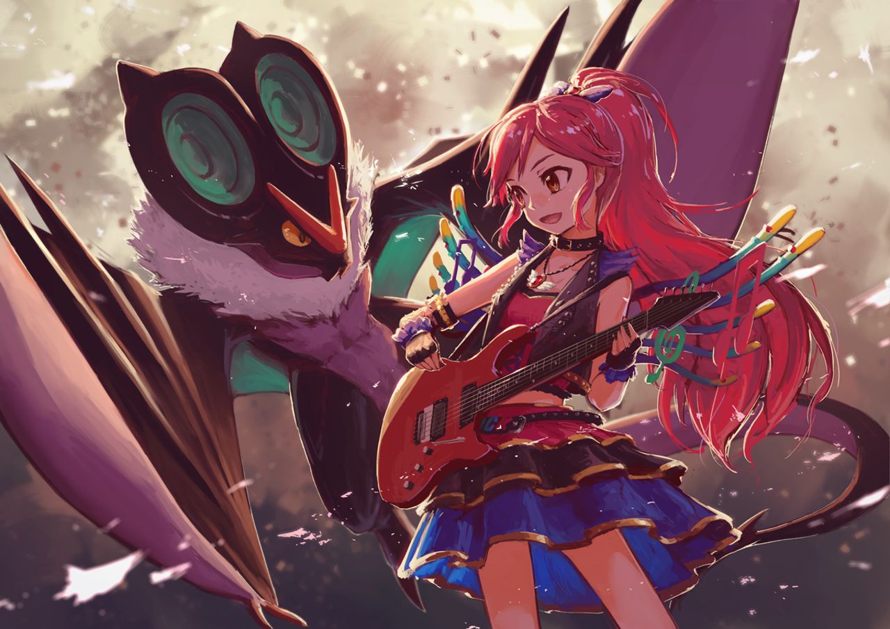 Download mobile wallpaper Anime, Guitar, Pokémon, Crossover for free.