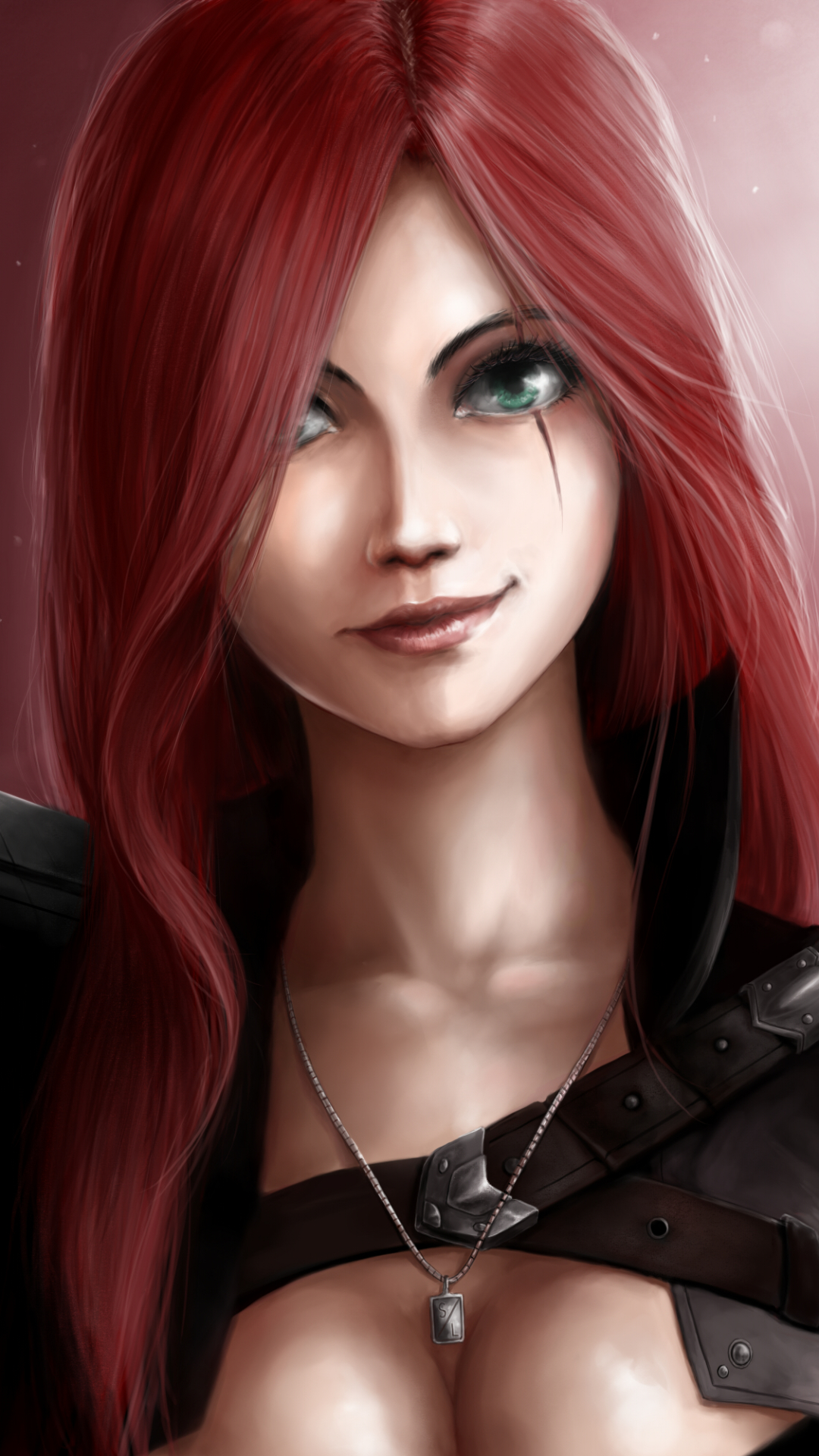 Download mobile wallpaper League Of Legends, Green Eyes, Video Game, Red Hair, Scar, Katarina (League Of Legends) for free.