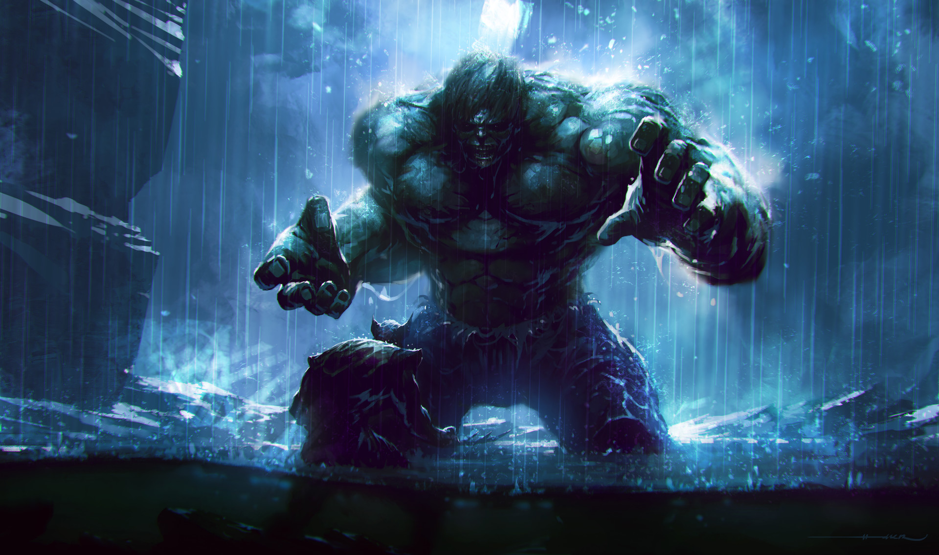 Download mobile wallpaper Rain, Hulk, Battle, Wolverine, Comics, Marvel Comics for free.