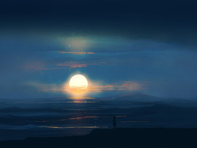 Baixar papel de parede para celular de Anime, Pôr Do Sol, Nuvem gratuito.