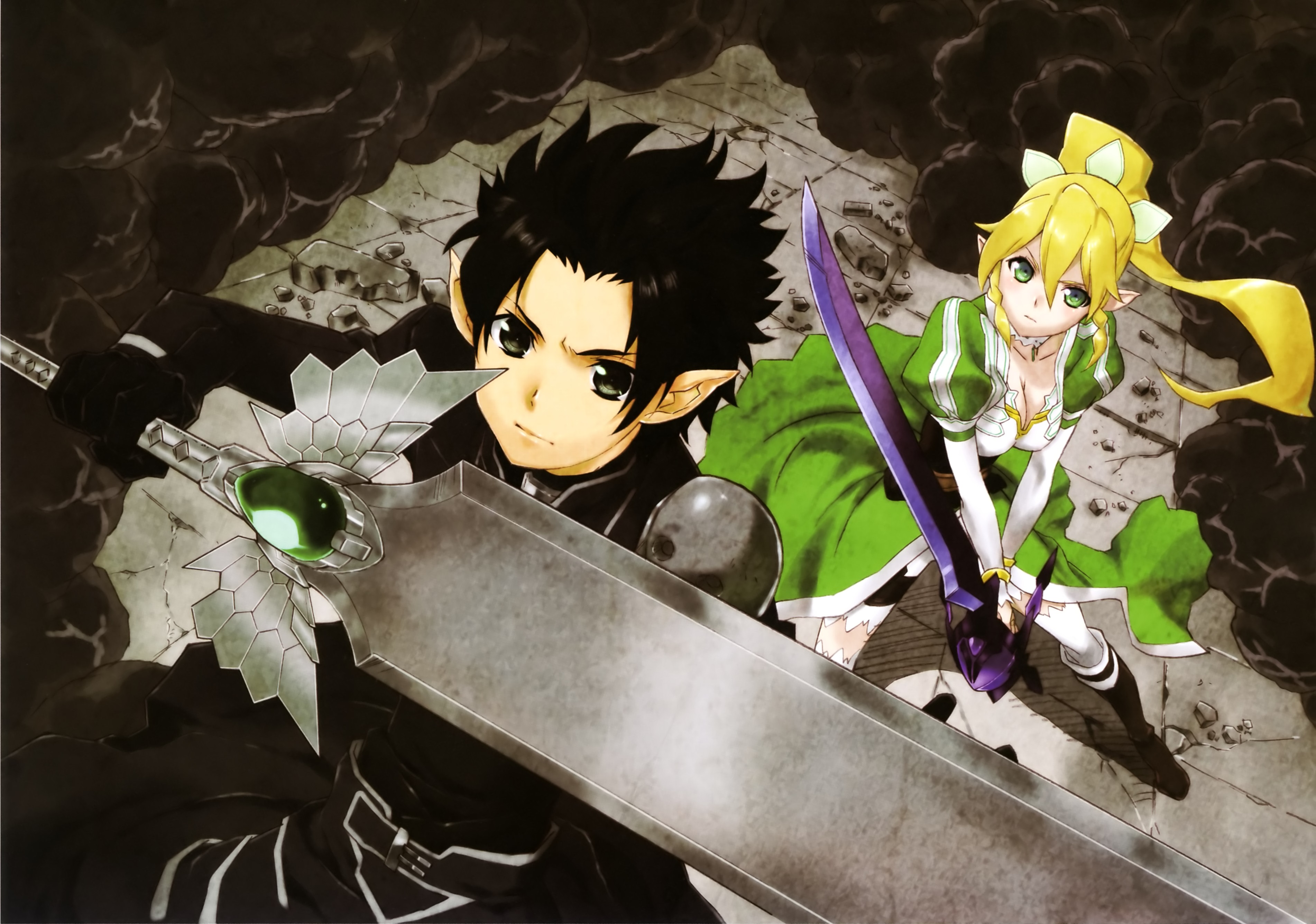 Laden Sie das Animes, Sword Art Online, Kirito (Schwertkunst Online), Leafa (Schwertkunst Online)-Bild kostenlos auf Ihren PC-Desktop herunter