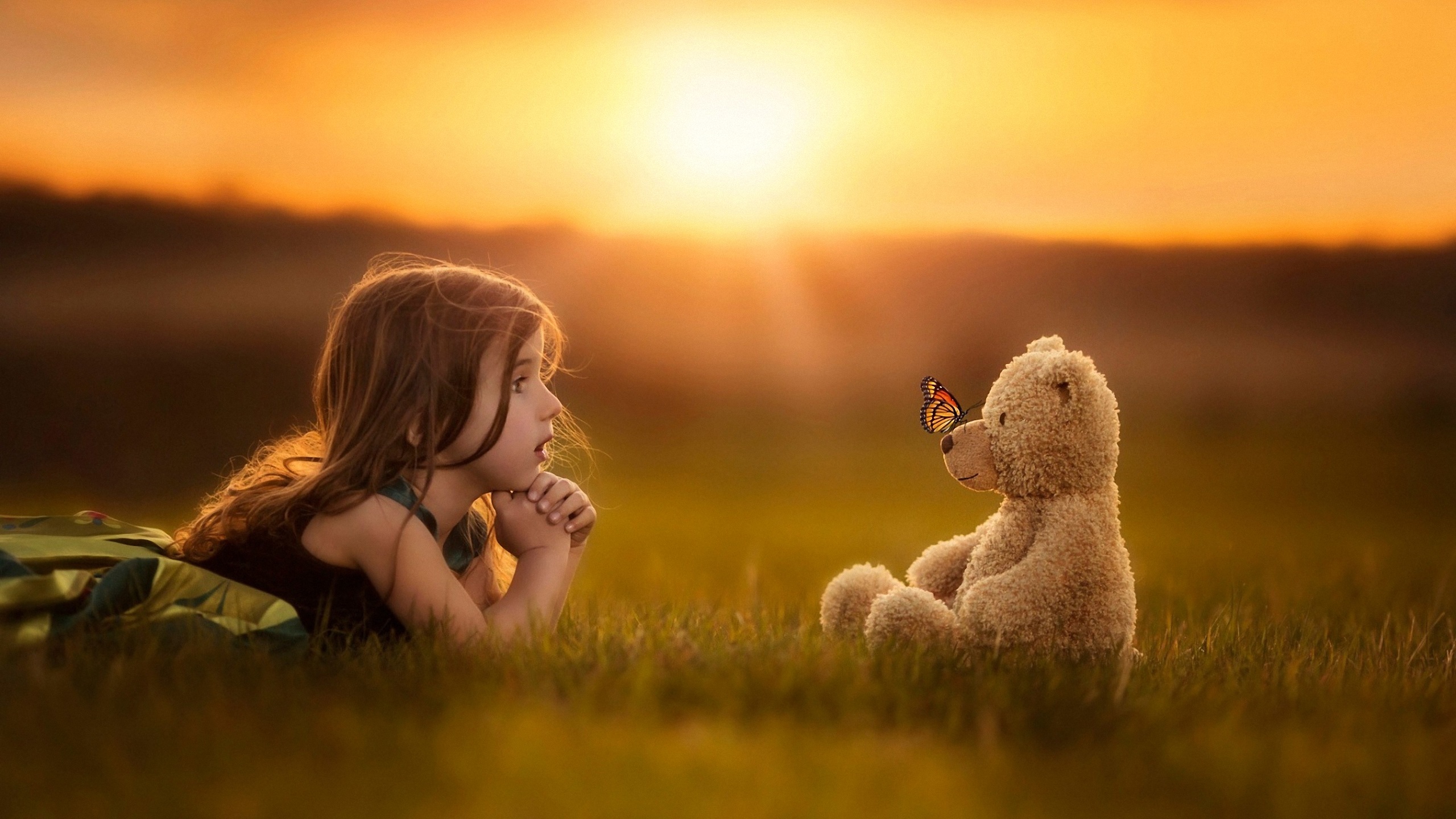 Free download wallpaper Teddy Bear, Child, Photography on your PC desktop