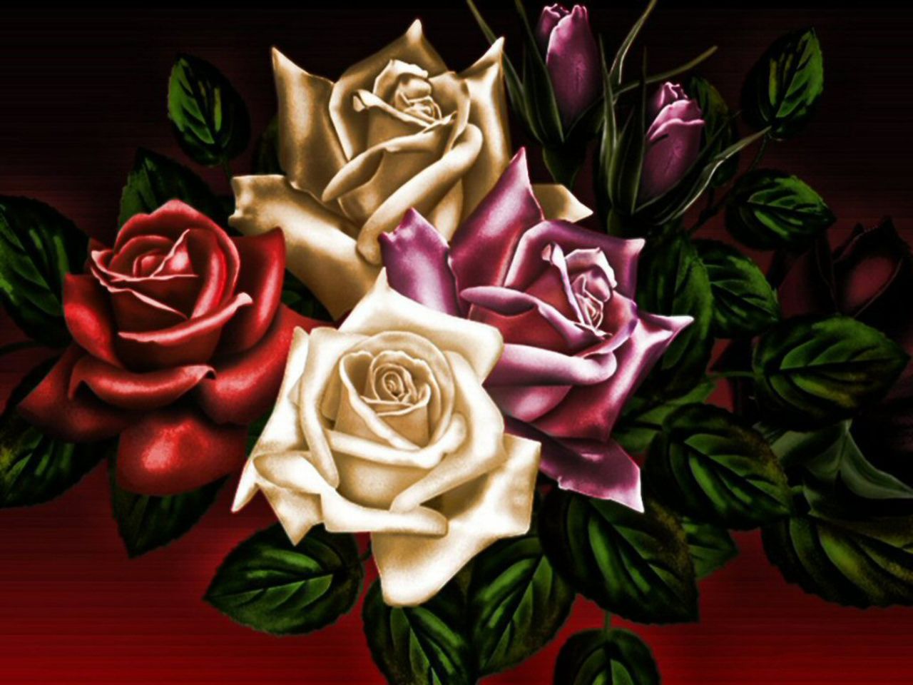 Скачать обои бесплатно Цветок, Роза, Художественные картинка на рабочий стол ПК