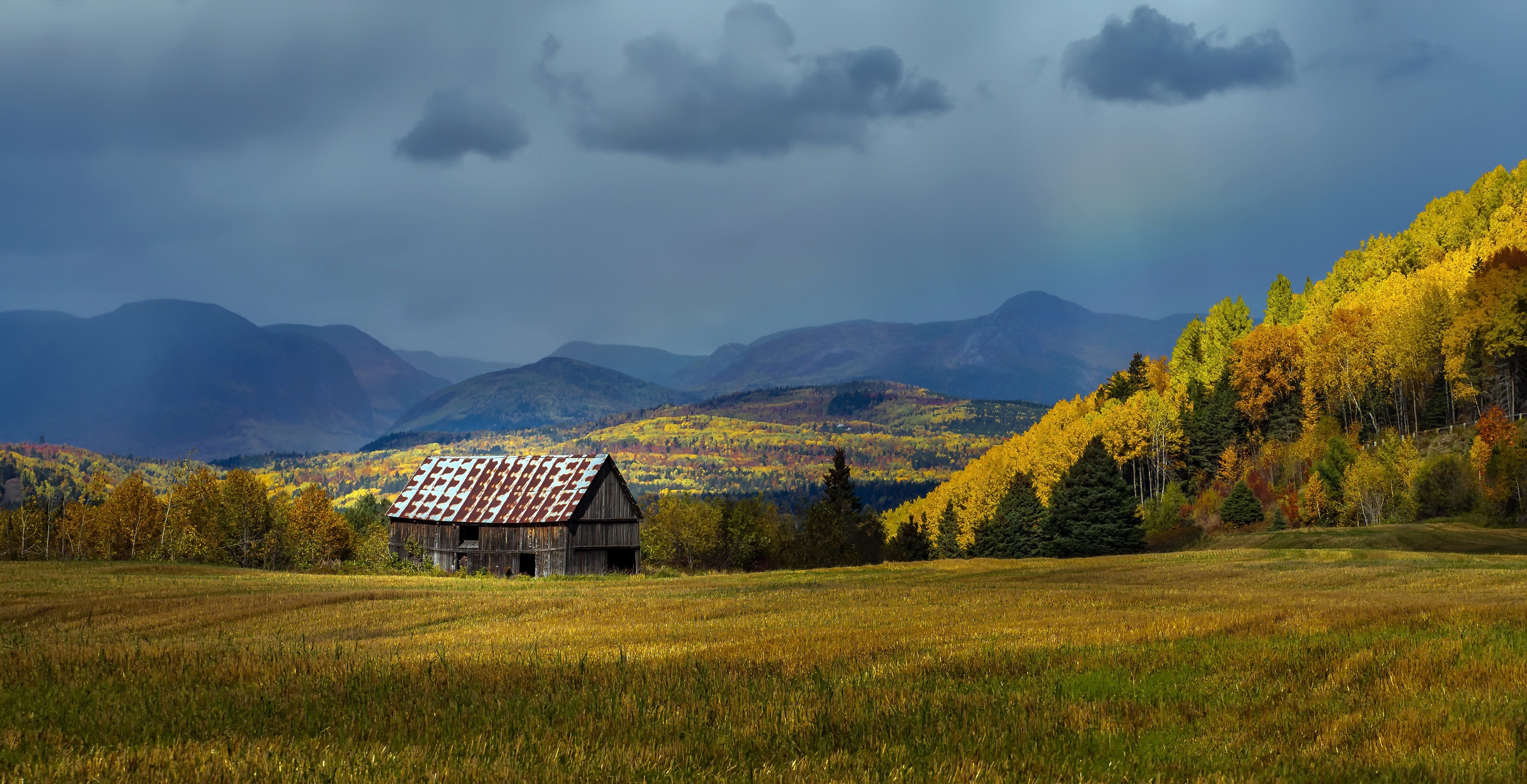 Download mobile wallpaper Nature, Fall, Cabin, Man Made for free.