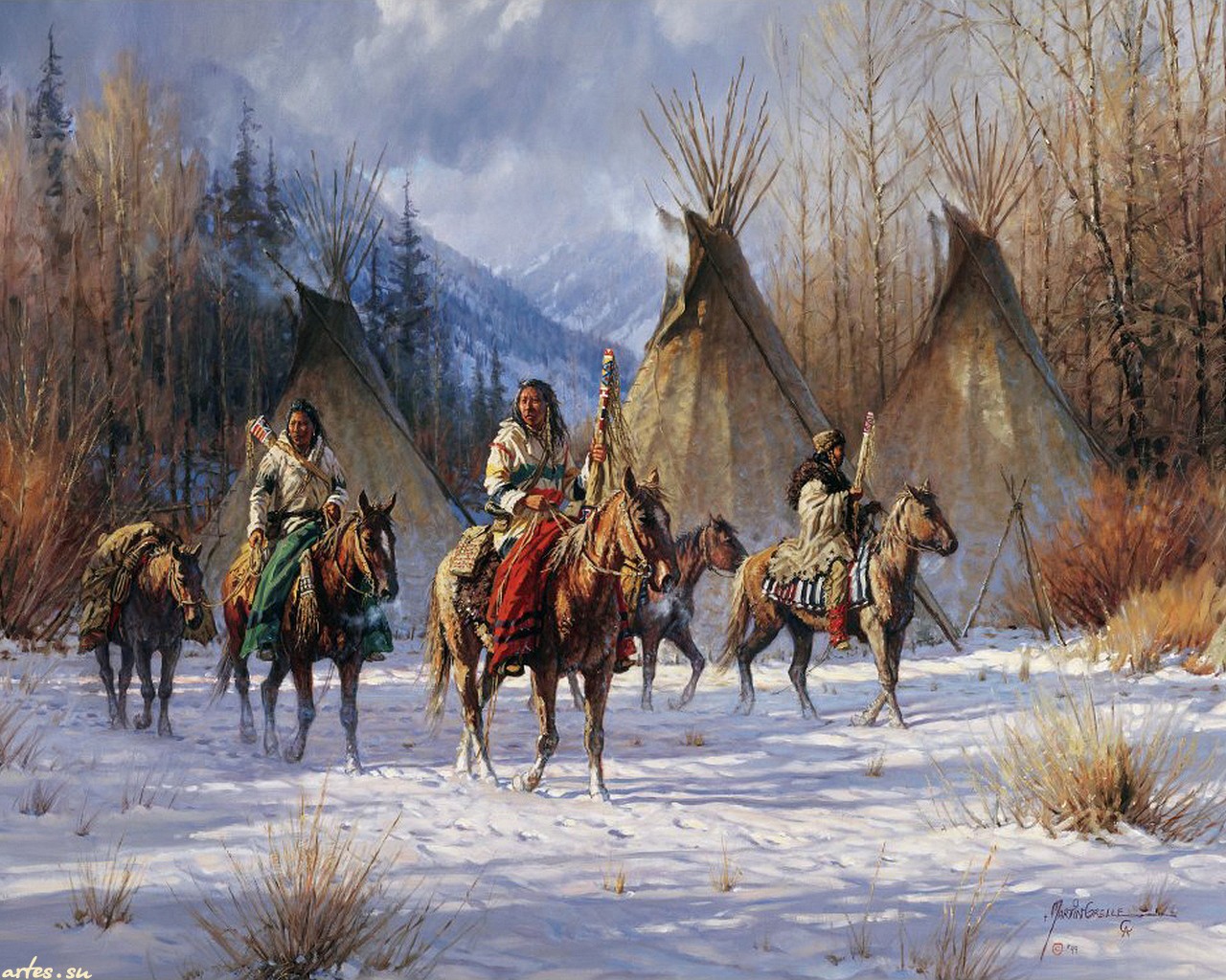 1442344 скачать обои коренной американец, рисунок, художественные - заставки и картинки бесплатно