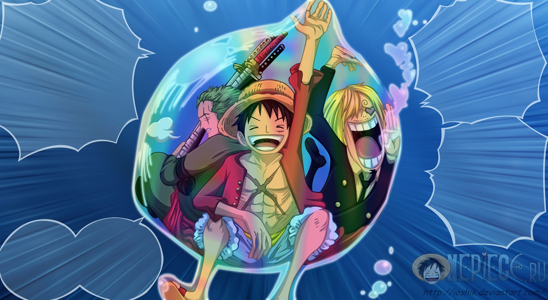 Baixar papel de parede para celular de Anime, One Piece, Roronoa Zoro, Monkey D Luffy, Sanji (One Piece) gratuito.