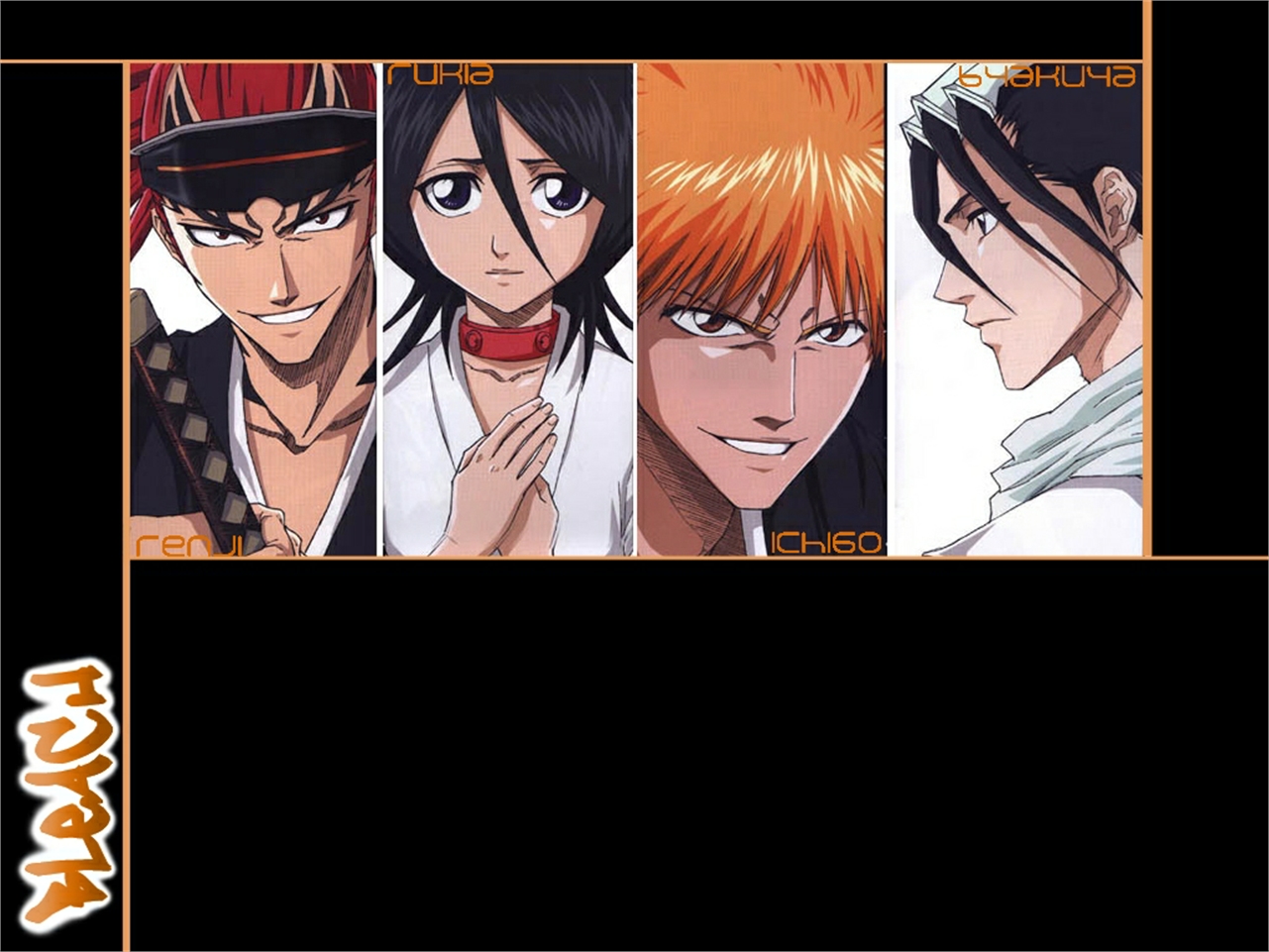 Download mobile wallpaper Anime, Bleach, Rukia Kuchiki, Renji Abarai, Ichigo Kurosaki, Byakuya Kuchiki for free.