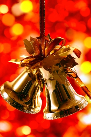 Download mobile wallpaper Christmas, Holiday, Bokeh, Bell, Christmas Ornaments for free.