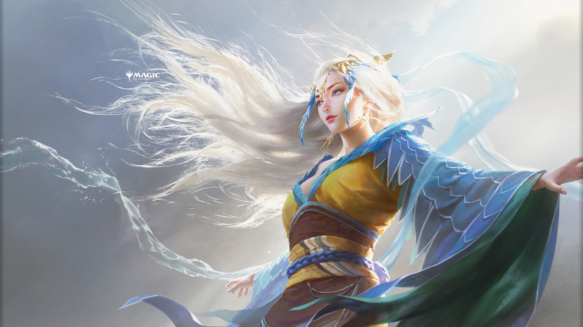 Download mobile wallpaper Game, Blue Eyes, Magic: The Gathering, White Hair for free.