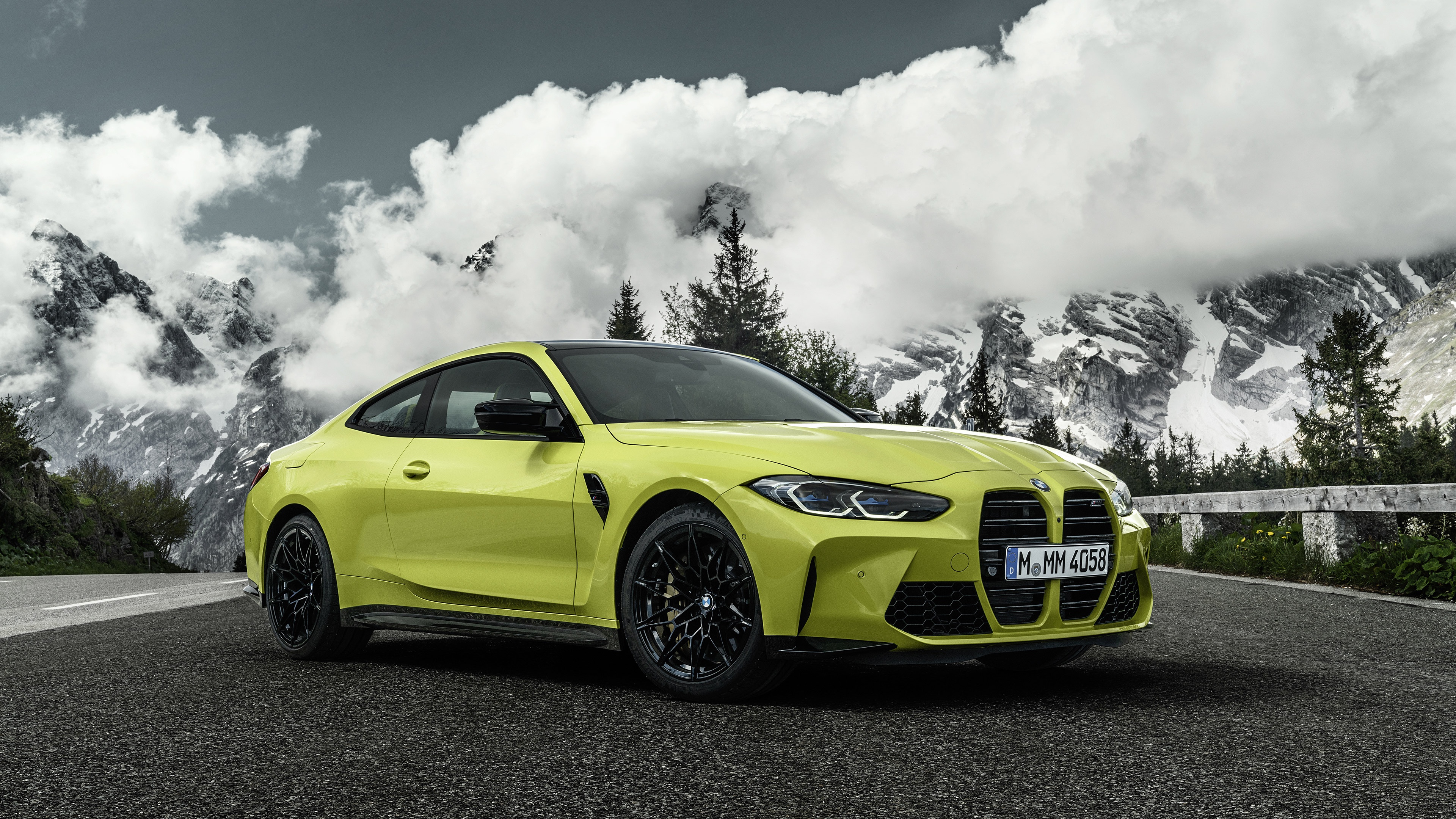 Download mobile wallpaper Bmw, Car, Bmw M4, Vehicles, Yellow Car for free.