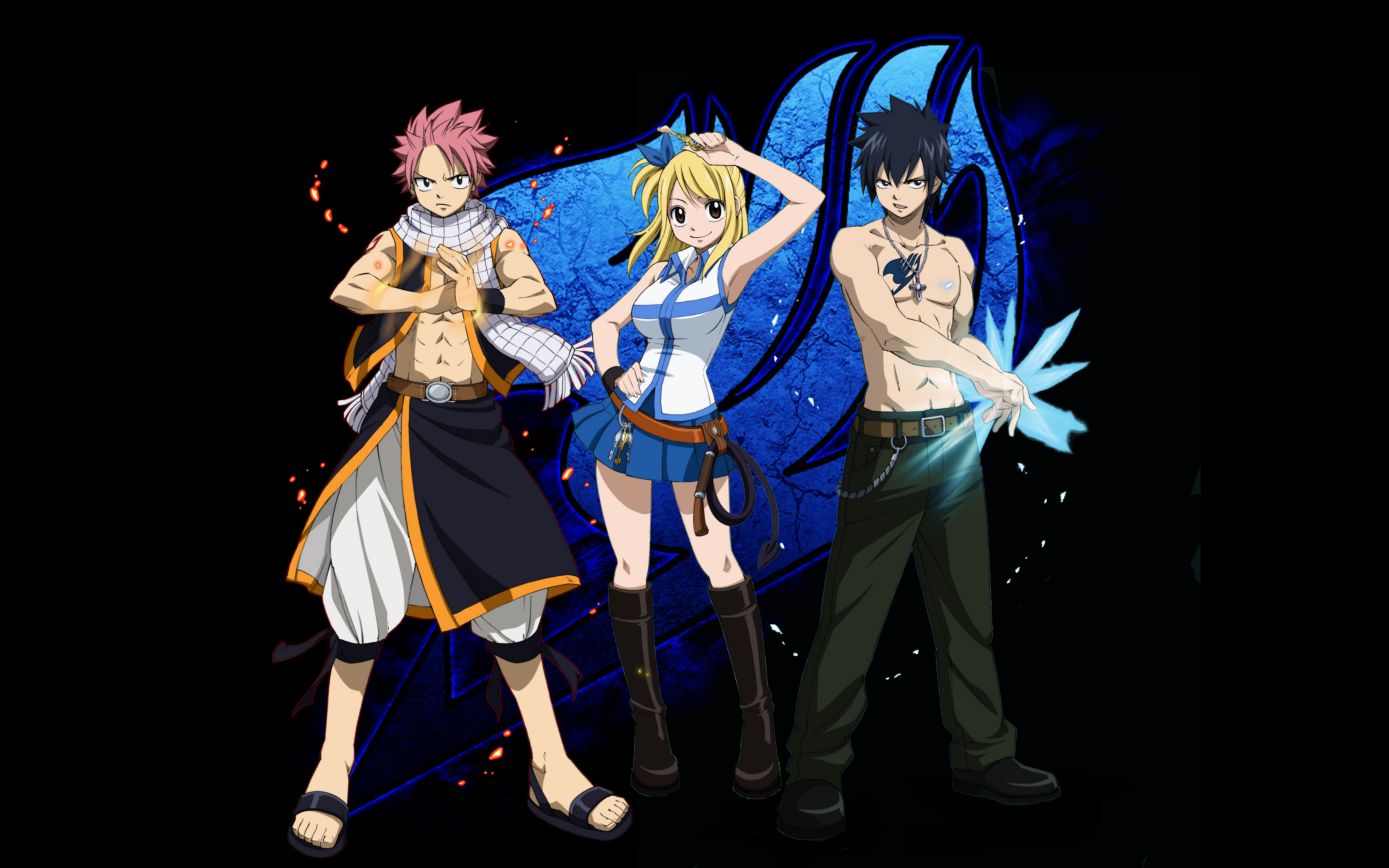 Descarga gratuita de fondo de pantalla para móvil de Fairy Tail, Animado, Lucy Heartfilia, Natsu Dragneel, Fullbuster Gris.