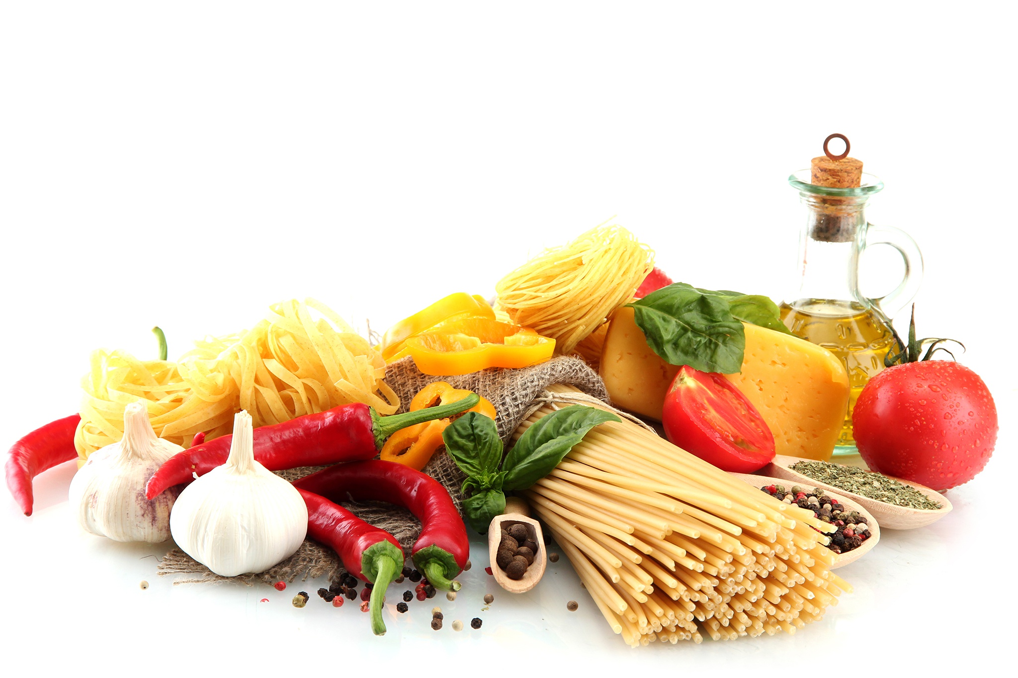 Download mobile wallpaper Food, Cheese, Pepper, Still Life, Pasta for free.