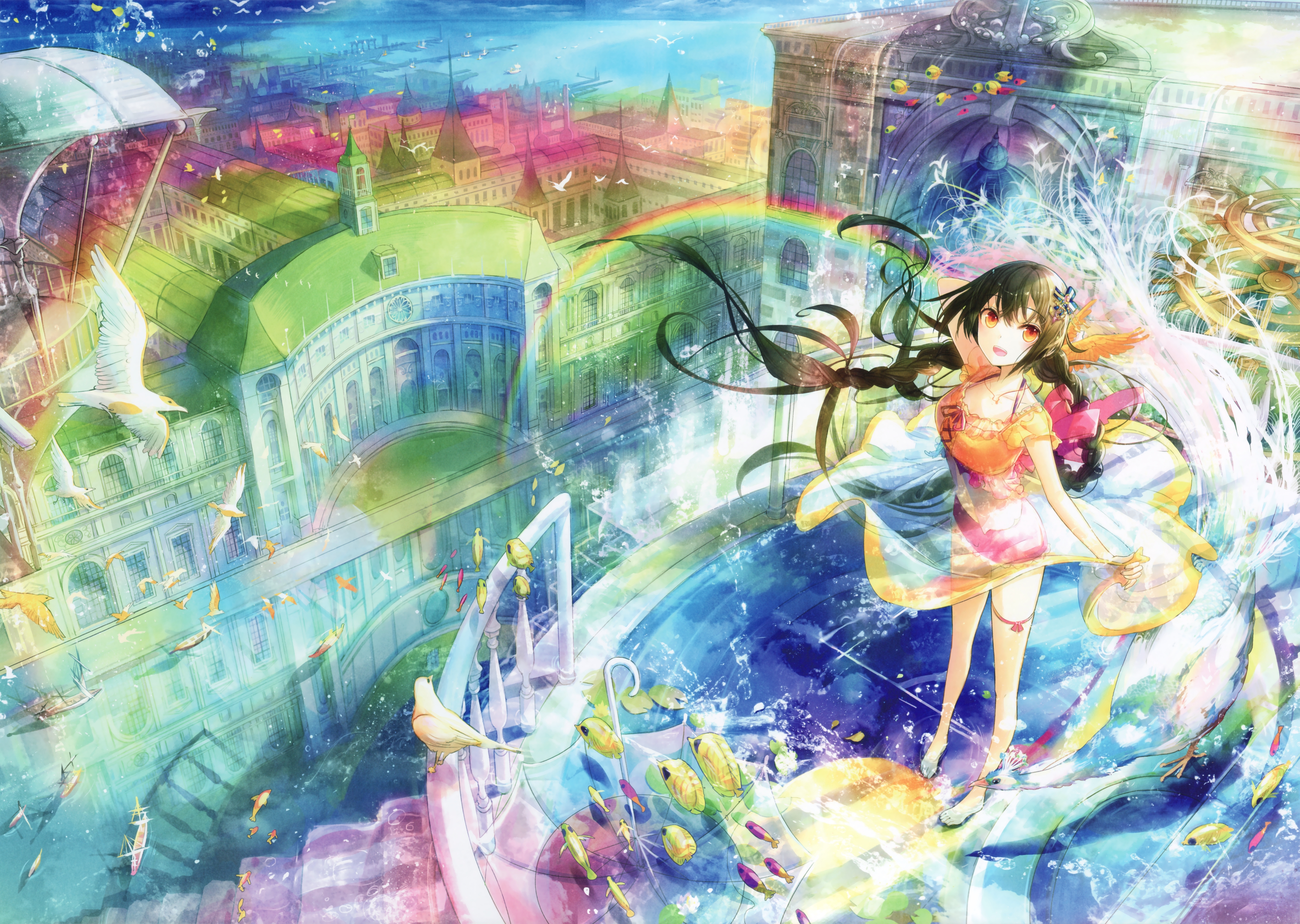 Laden Sie das Regenbogen, Original, Animes-Bild kostenlos auf Ihren PC-Desktop herunter