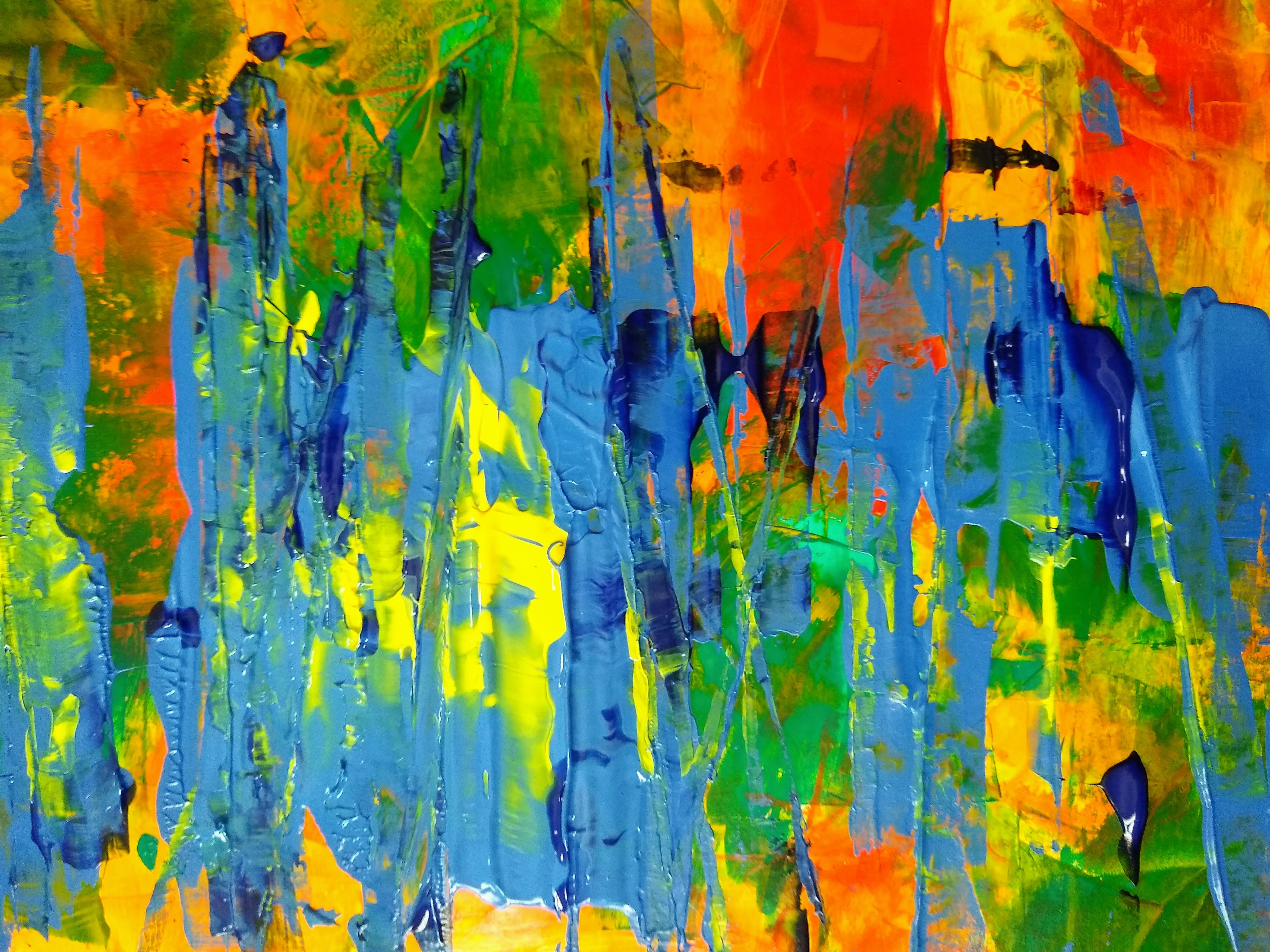 motley, abstract, art, multicolored, paint, canvas