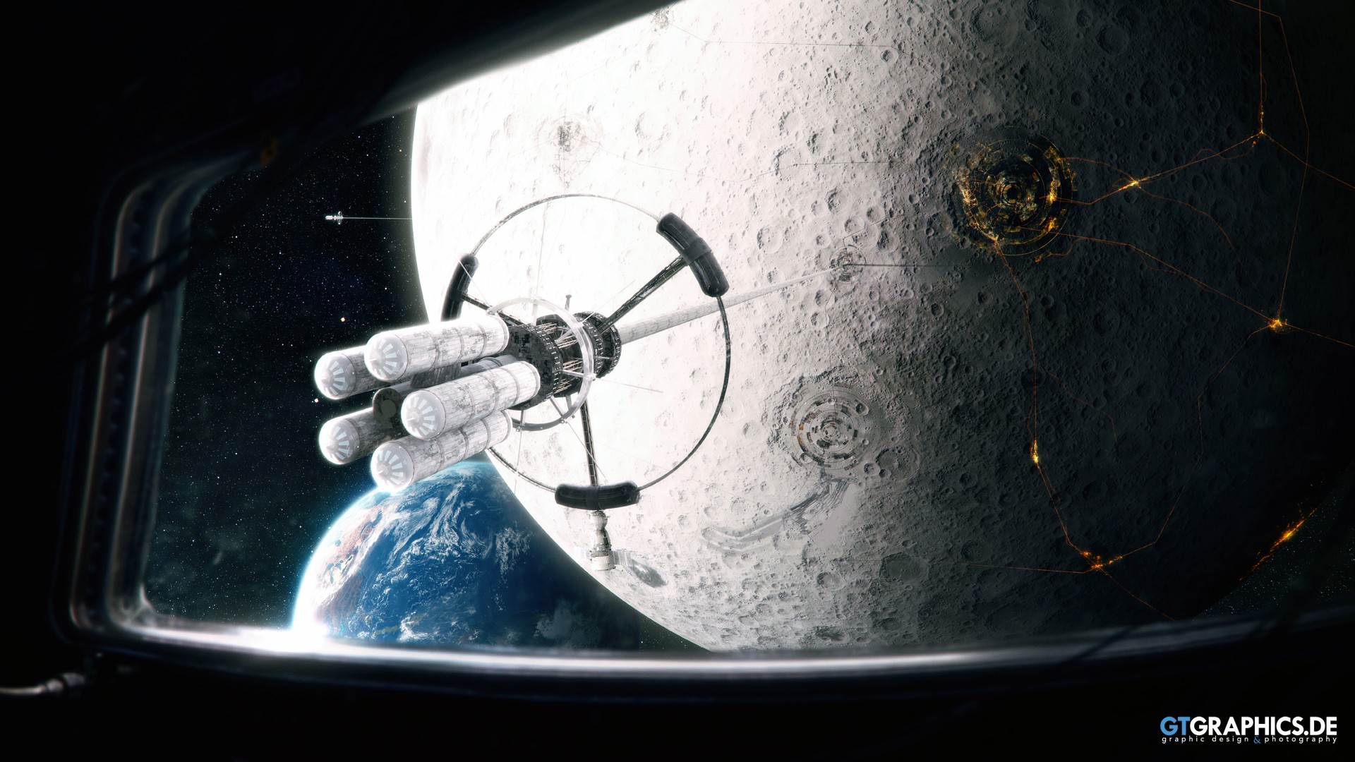 Скачати мобільні шпалери Місяць, Наукова Фантастика безкоштовно.